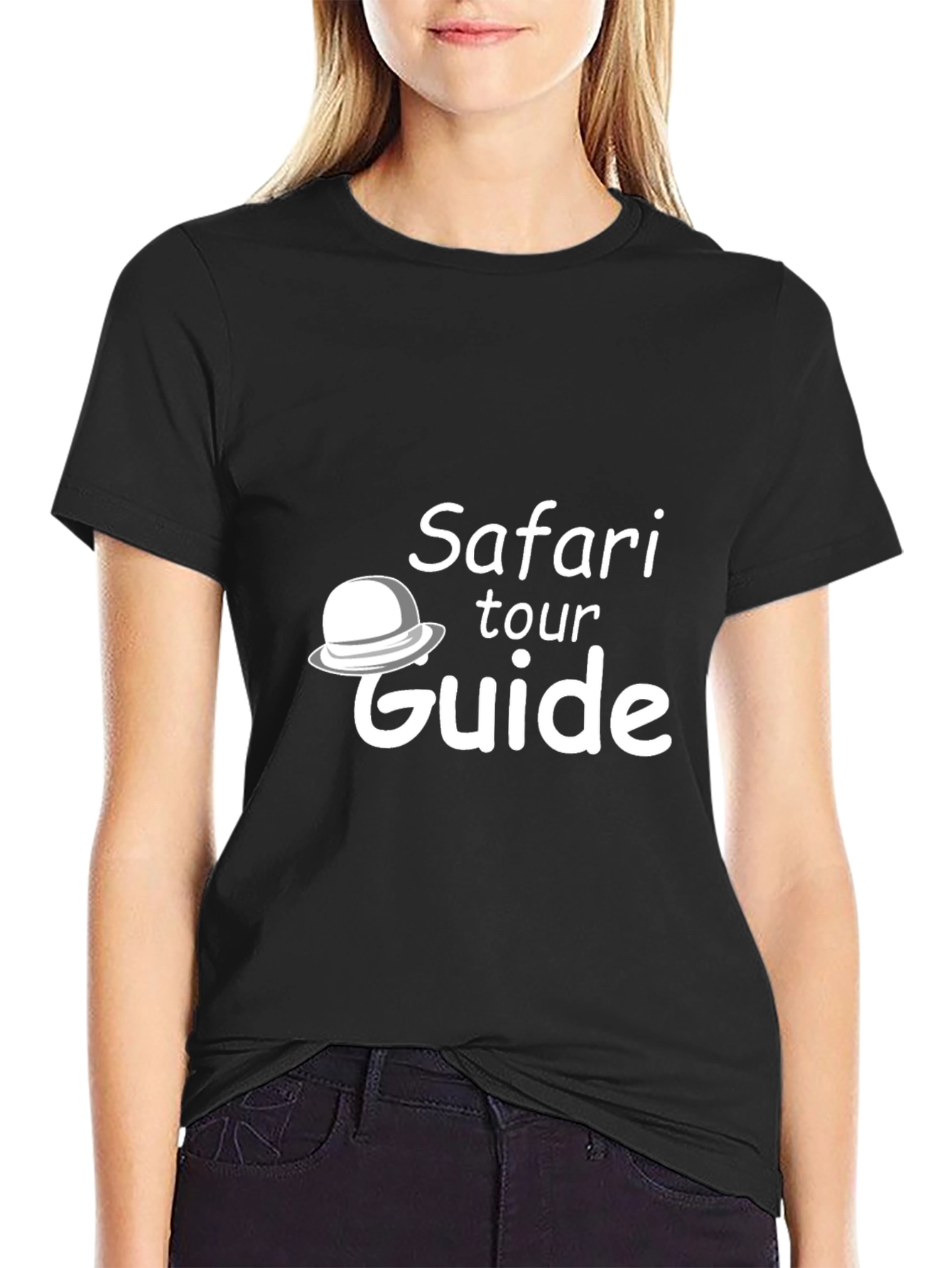 Safari Tour Guide Graphic T-Shirt - Black Cotton Tee