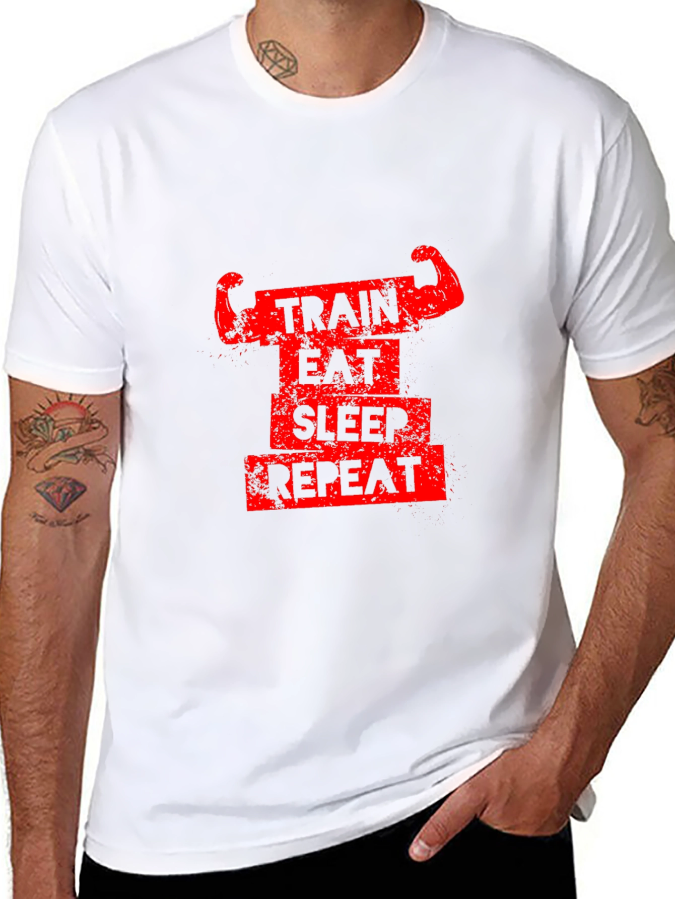 Train Eat Sleep Repeat Gym T-Shirt