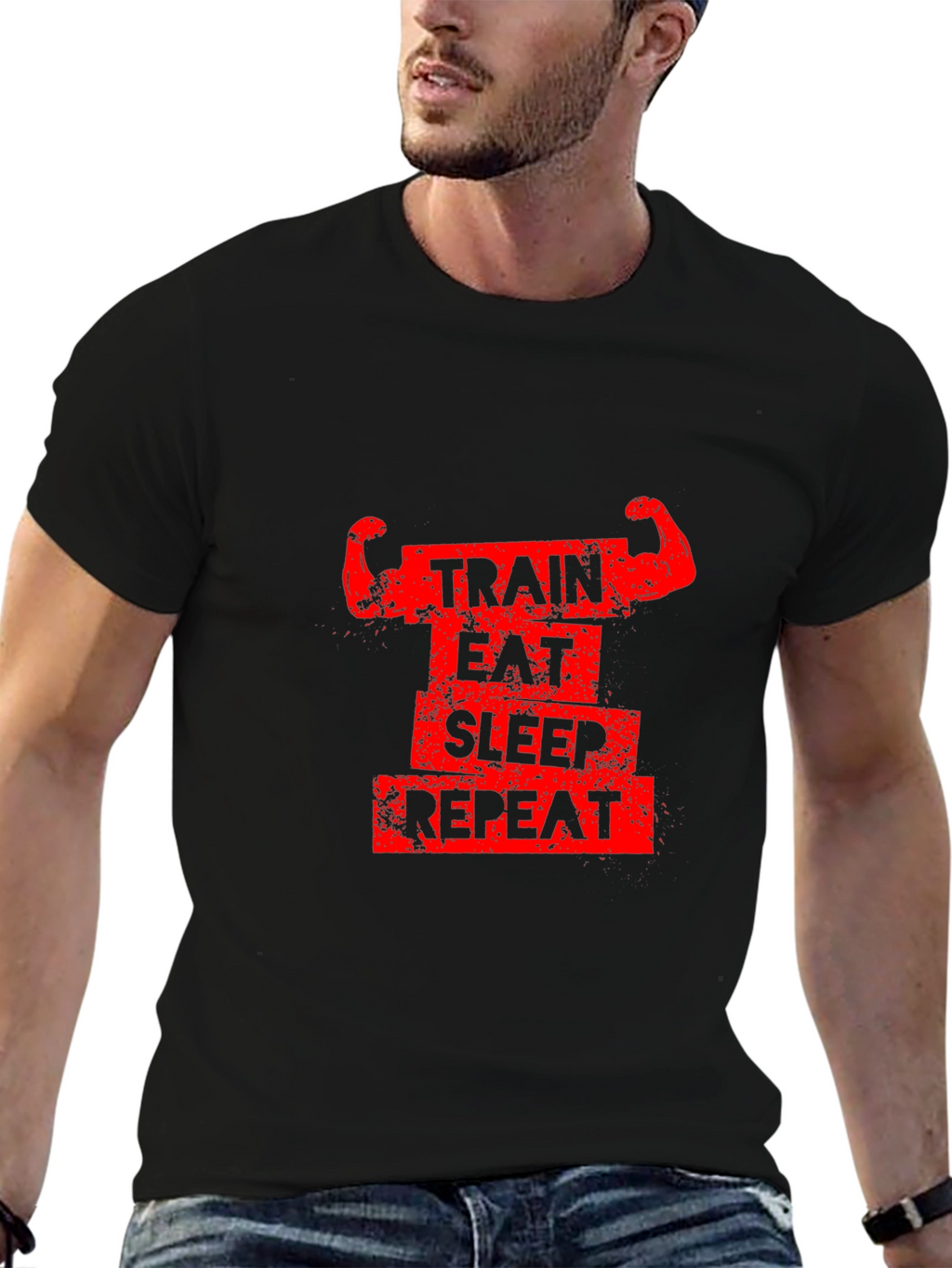 Train Eat Sleep Repeat Gym T-Shirt