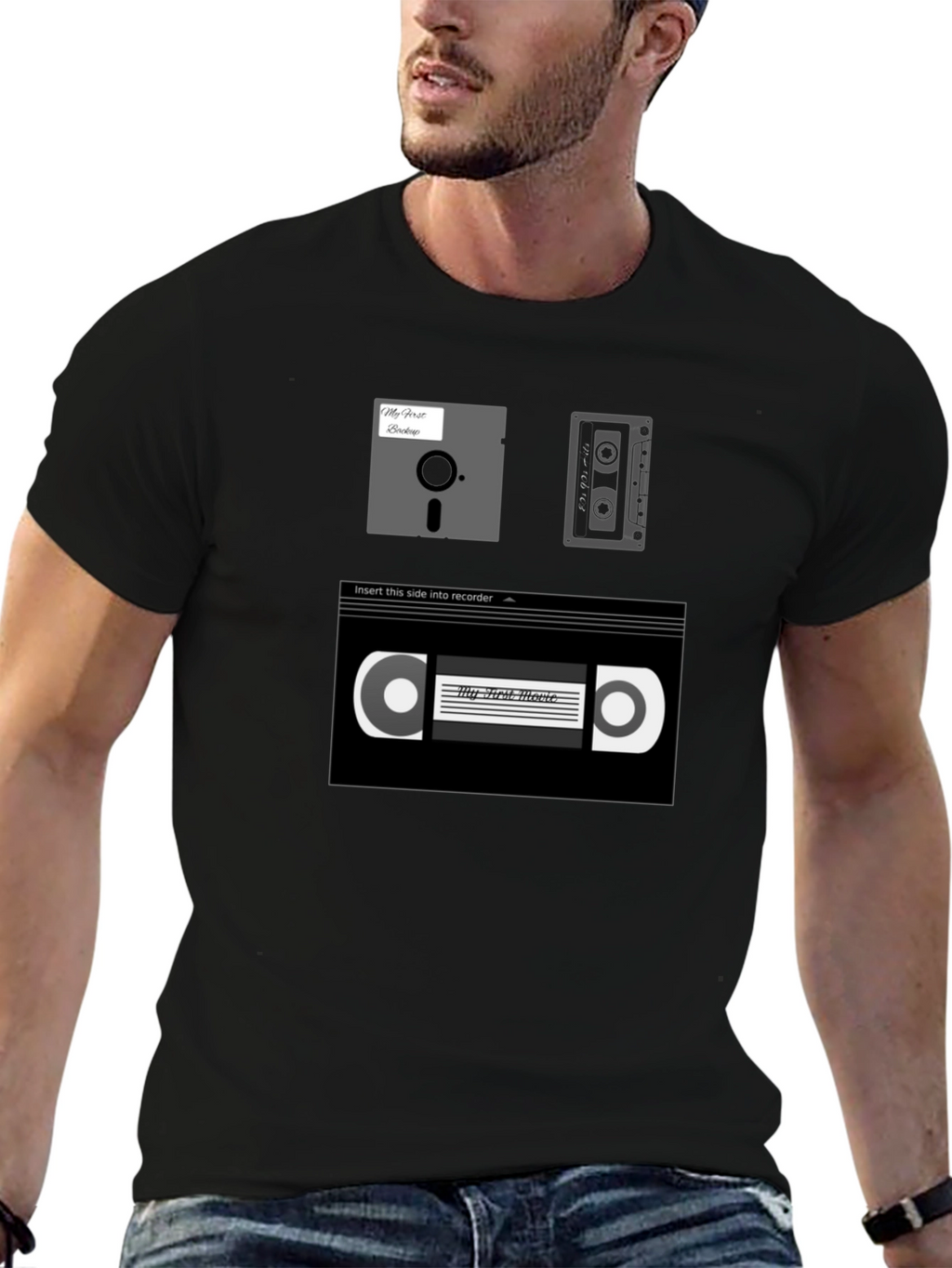 Retro Media Black T-Shirt
