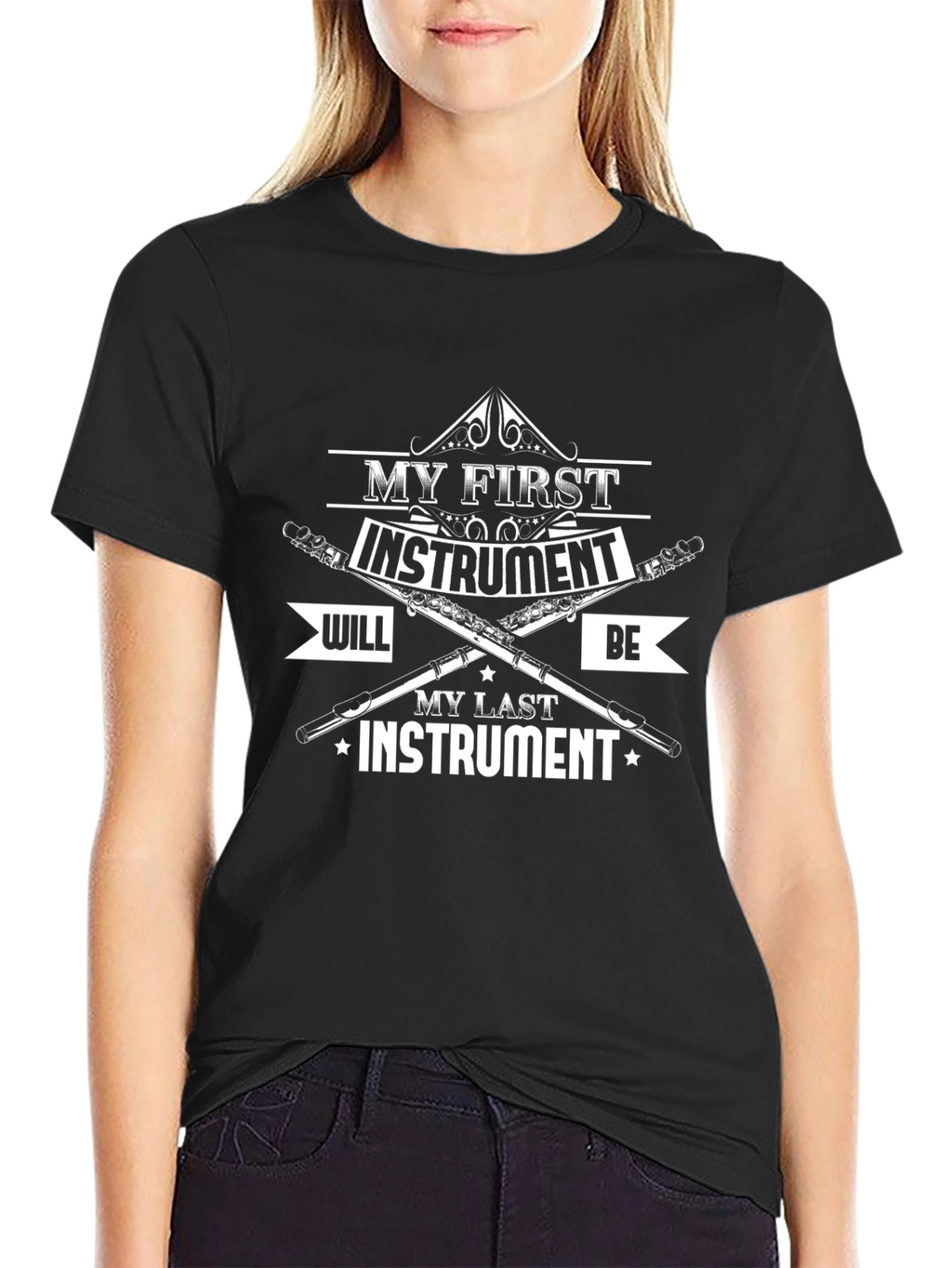 My First Instrument Flute Black T-Shirt