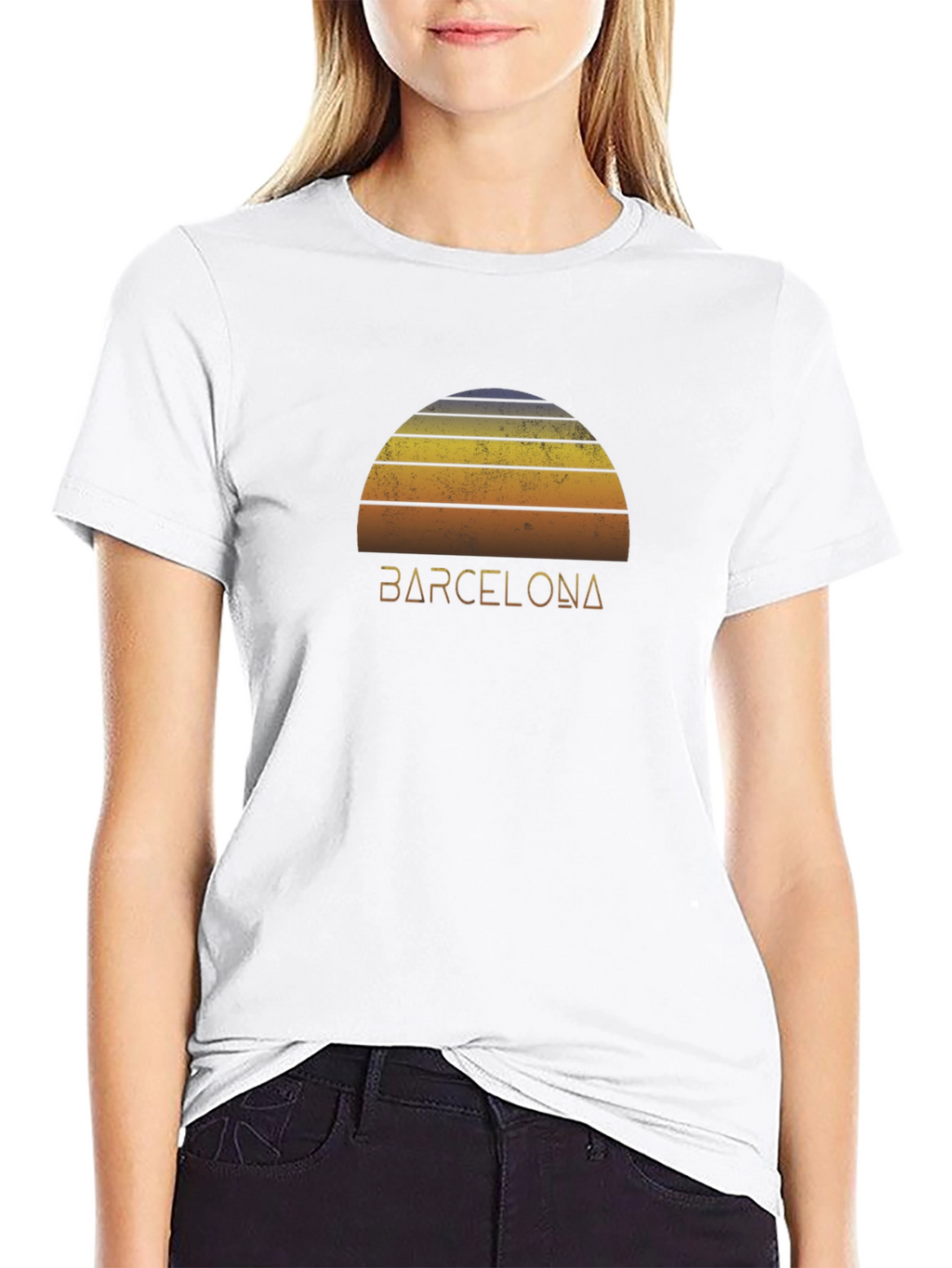 Retro Barcelona Sunset Graphic Tee