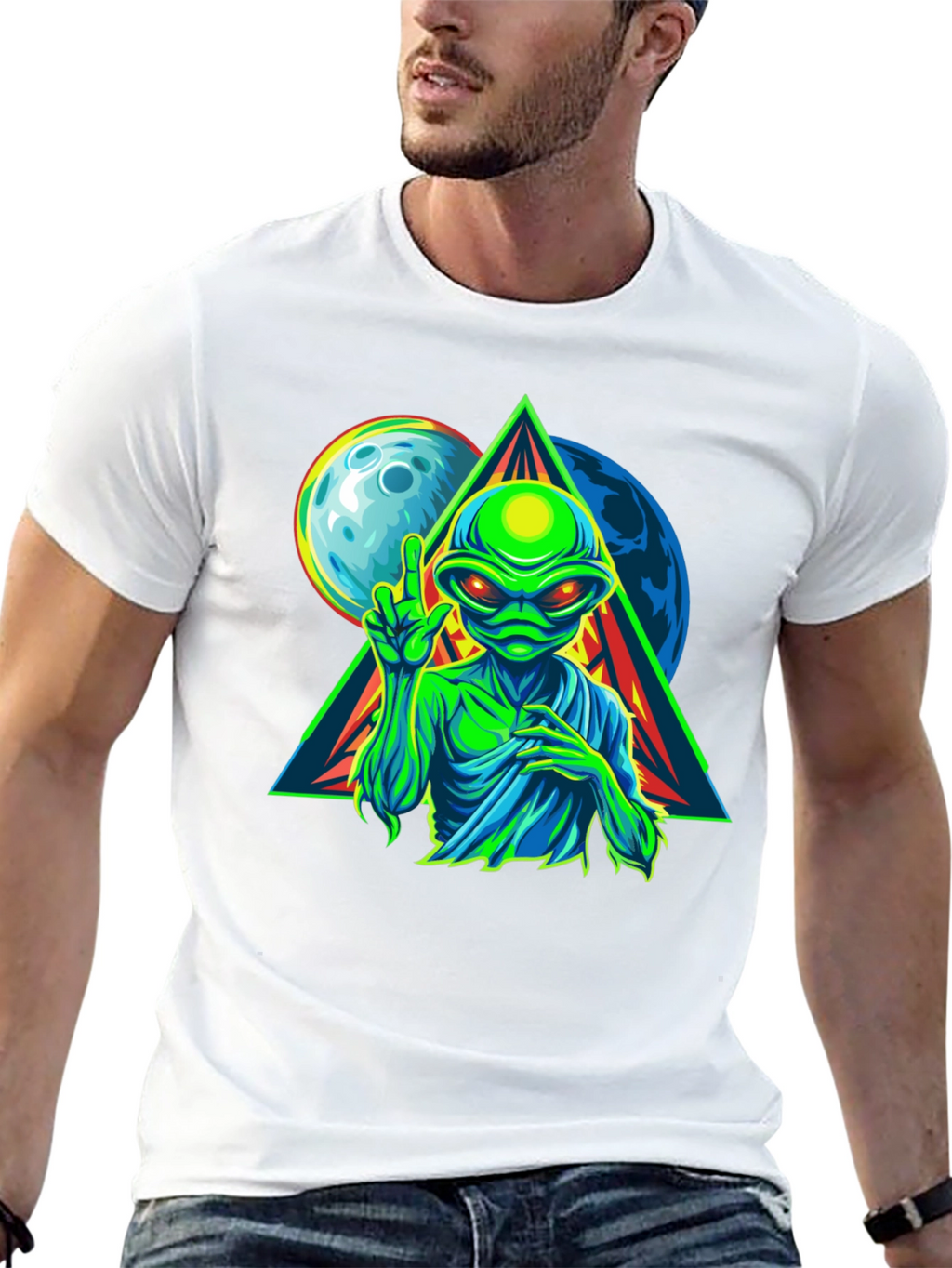 Alien Graphic T-Shirt - Peace Among Worlds!
