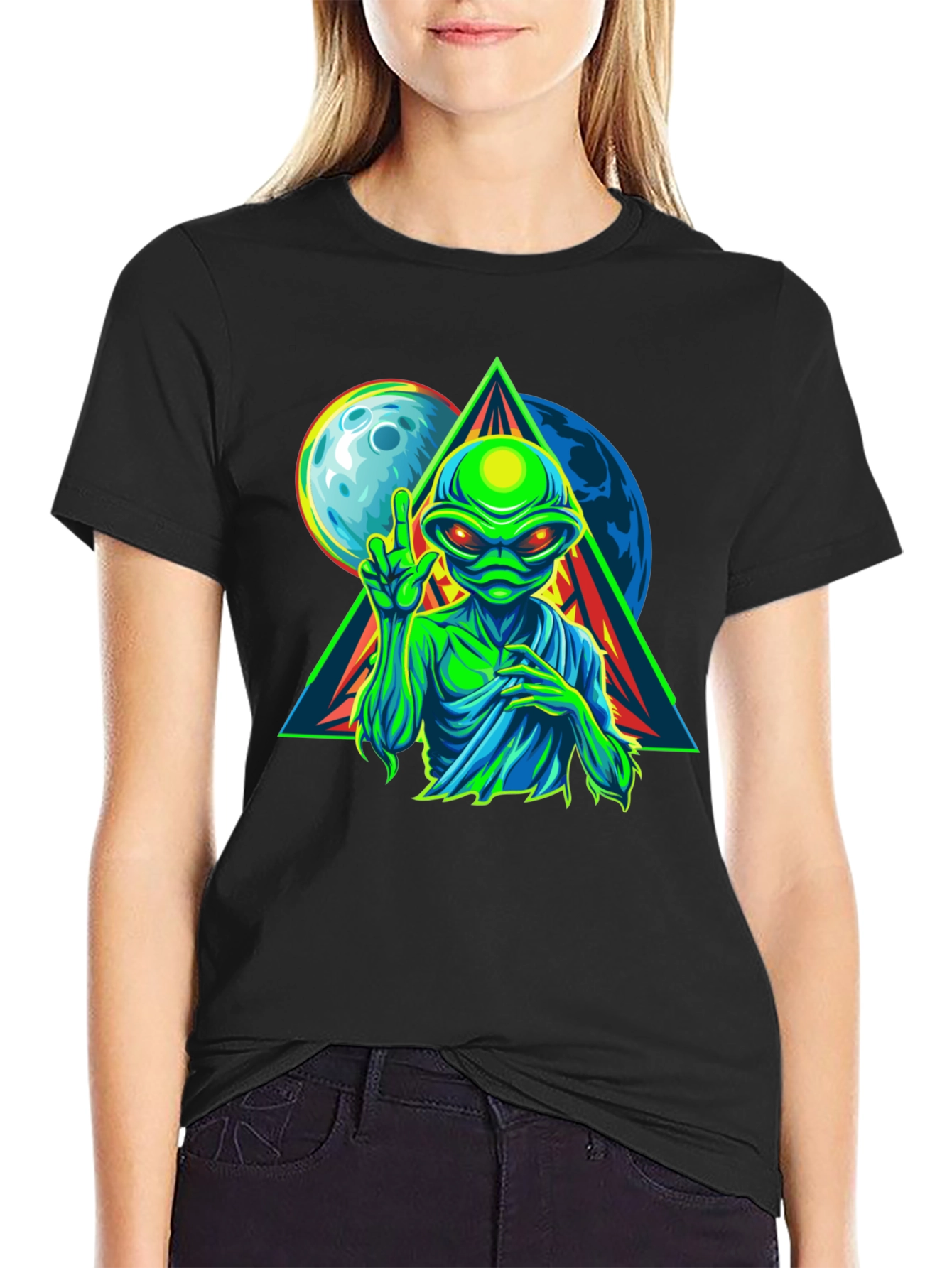 Alien Graphic T-Shirt - Peace Among Worlds!