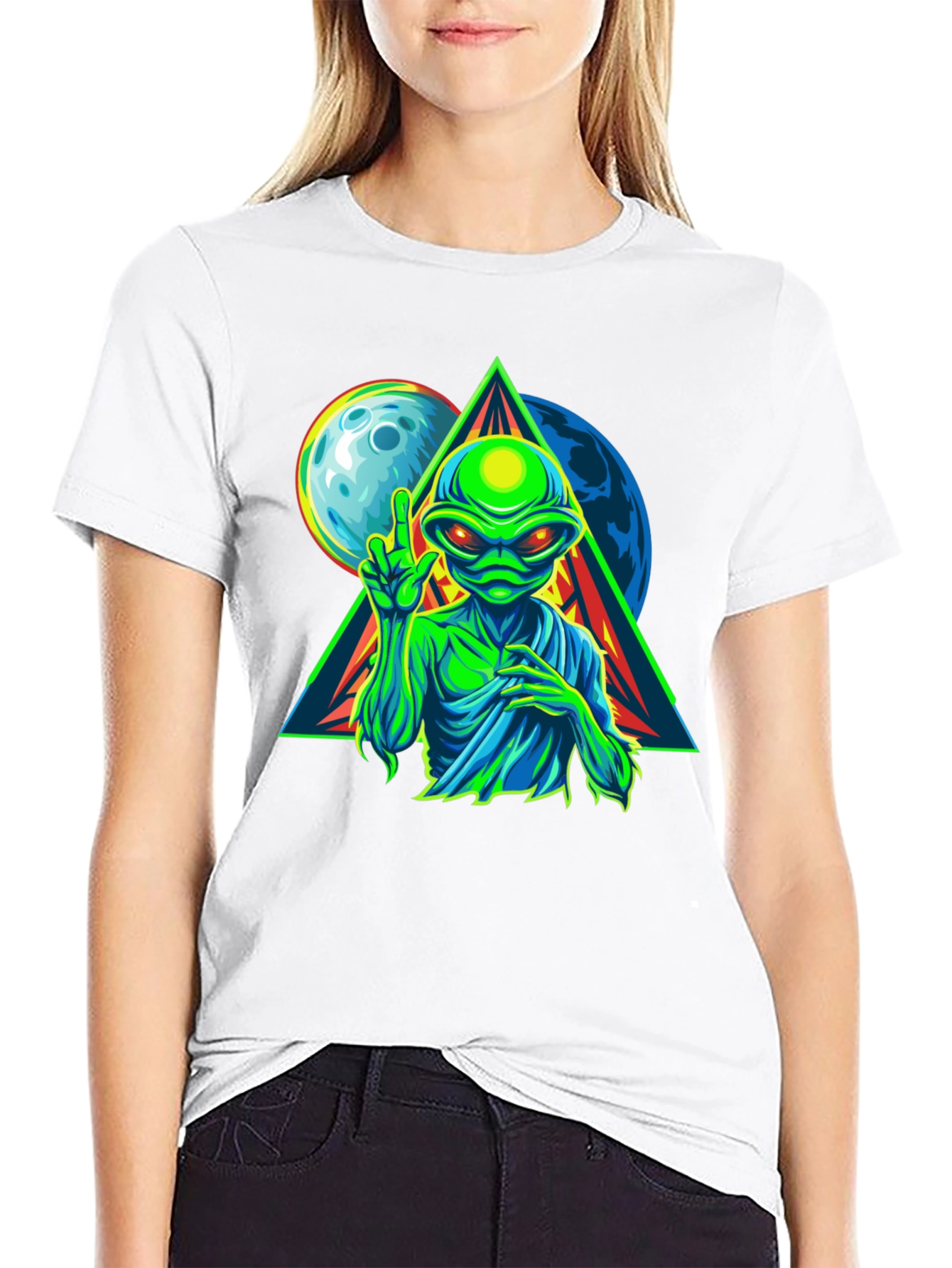Alien Graphic T-Shirt - Peace Among Worlds!