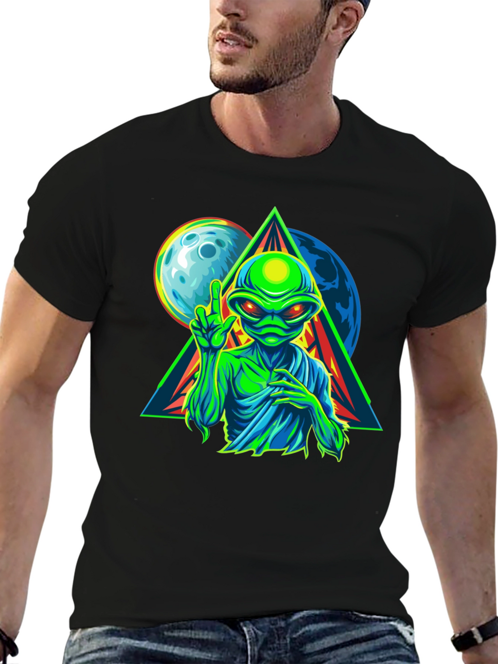Alien Graphic T-Shirt - Peace Among Worlds!