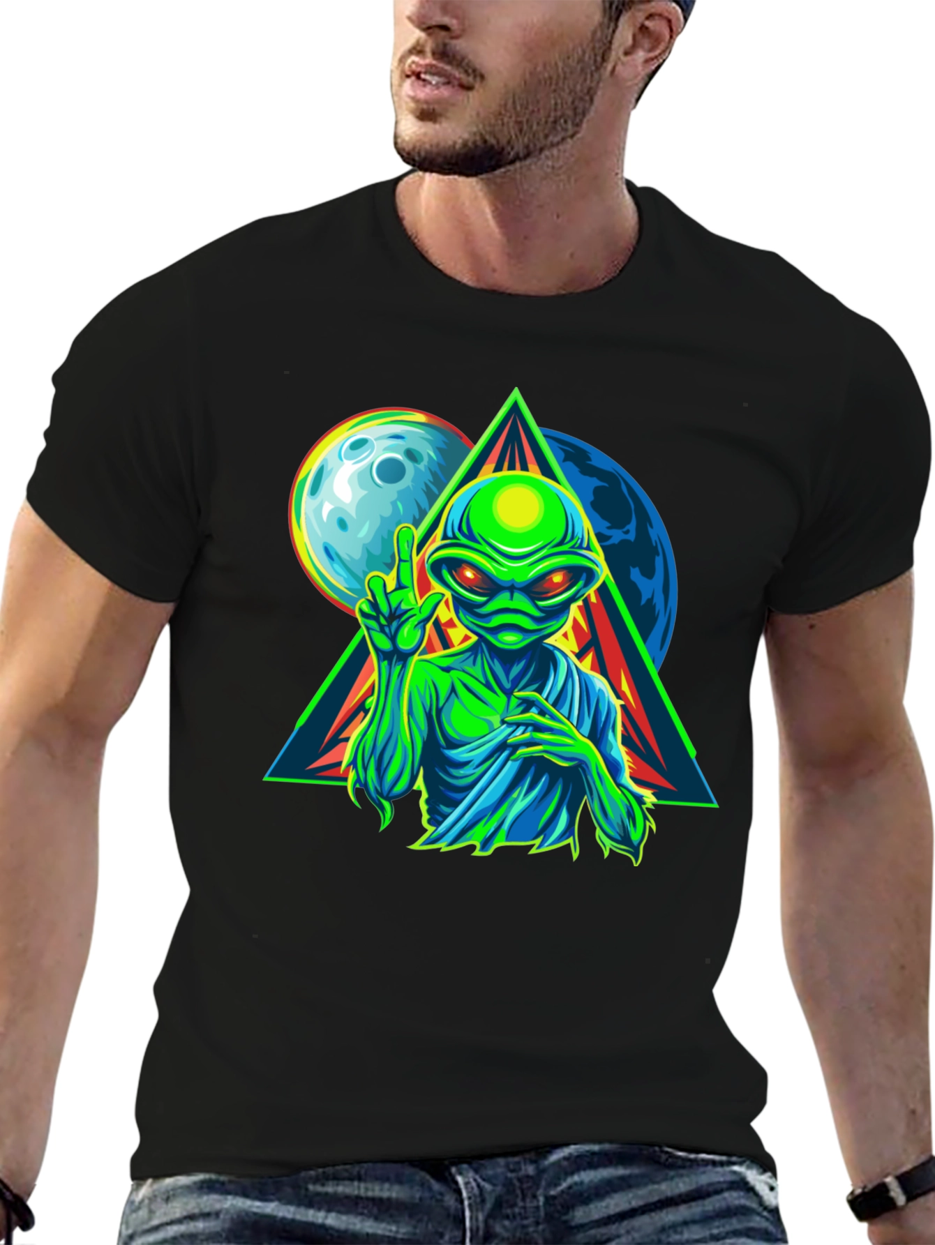 Alien Graphic T-Shirt - Peace Among Worlds!