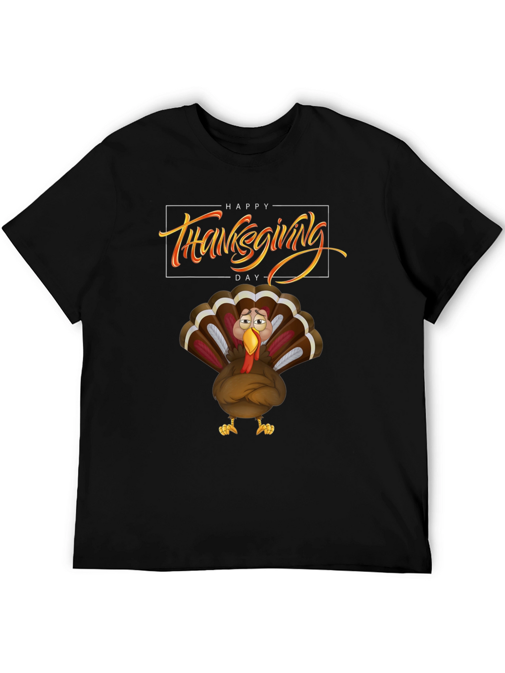 Thanksgiving Turkey Graphic Tee - Black