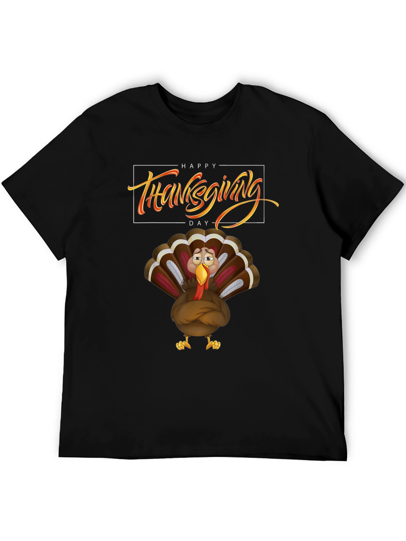 Thanksgiving Turkey Graphic Tee - Black