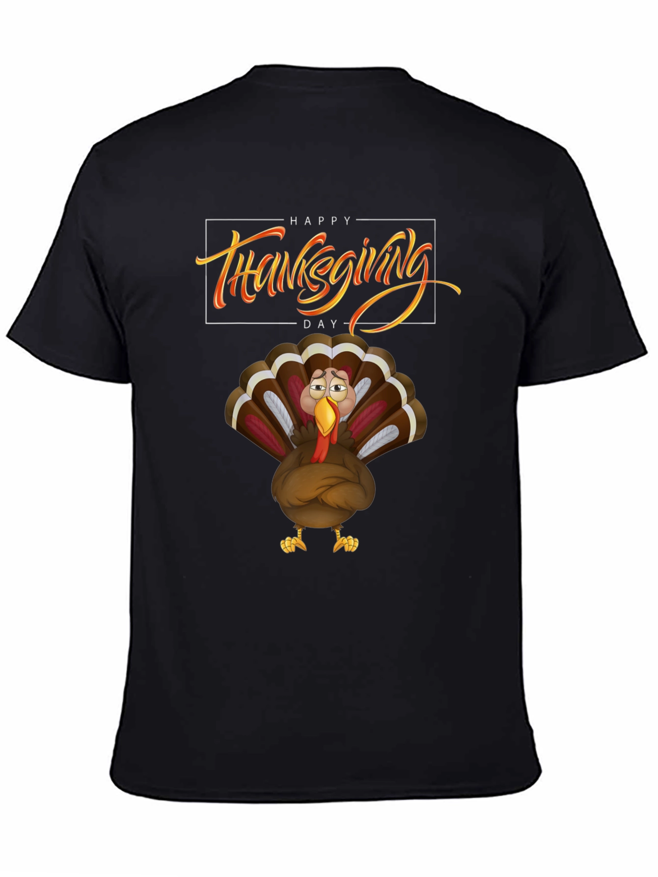 Thanksgiving Turkey Graphic Tee - Black