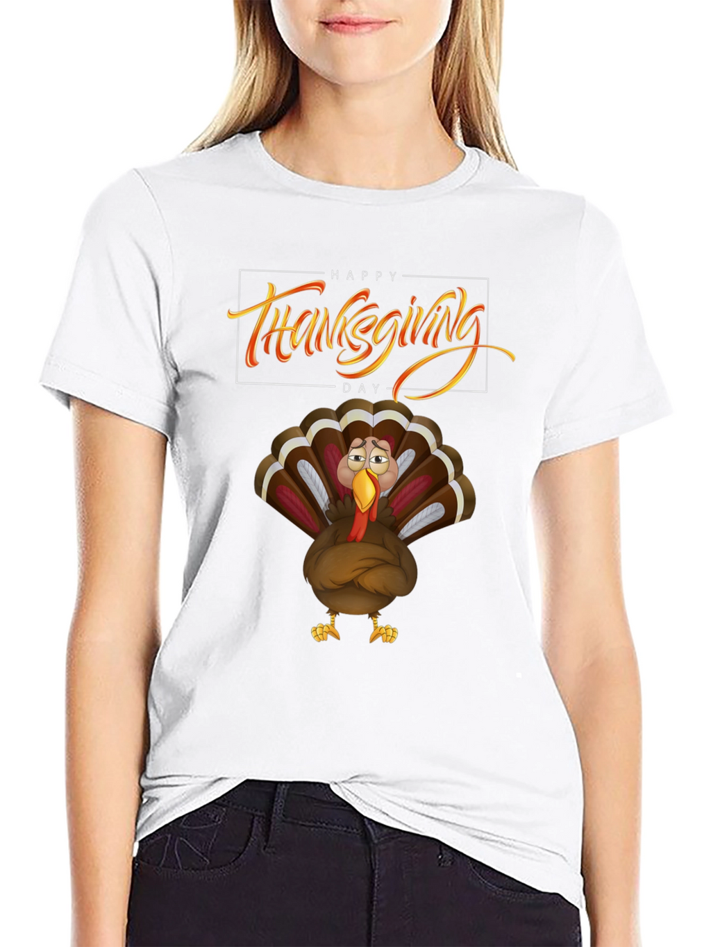 Thanksgiving Turkey Graphic Tee - Black