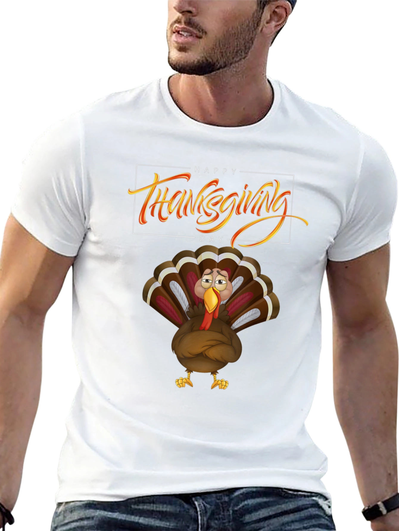Thanksgiving Turkey Graphic Tee - Black