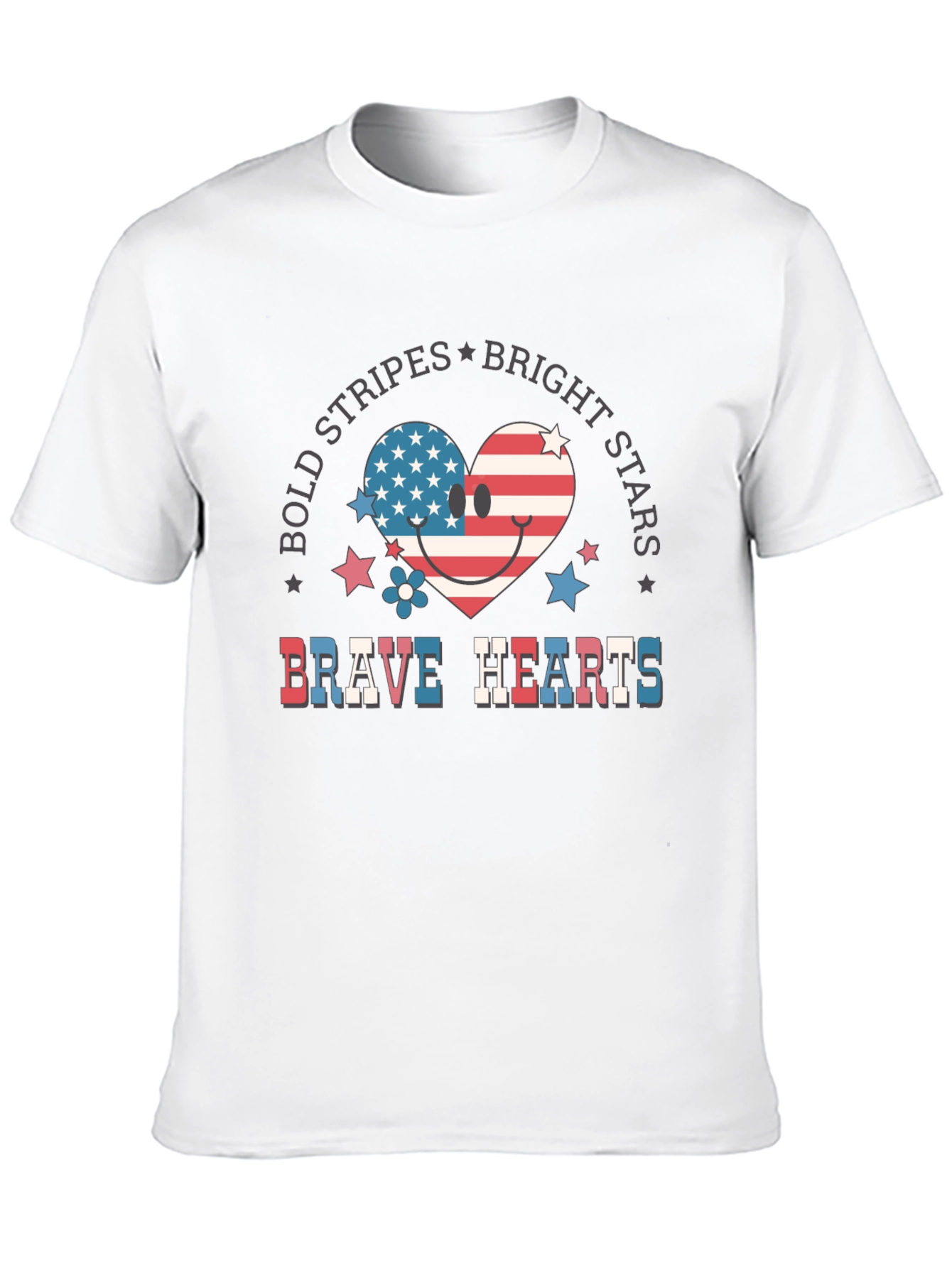 Bold Stripes Bright Stars Brave Hearts T-Shirt