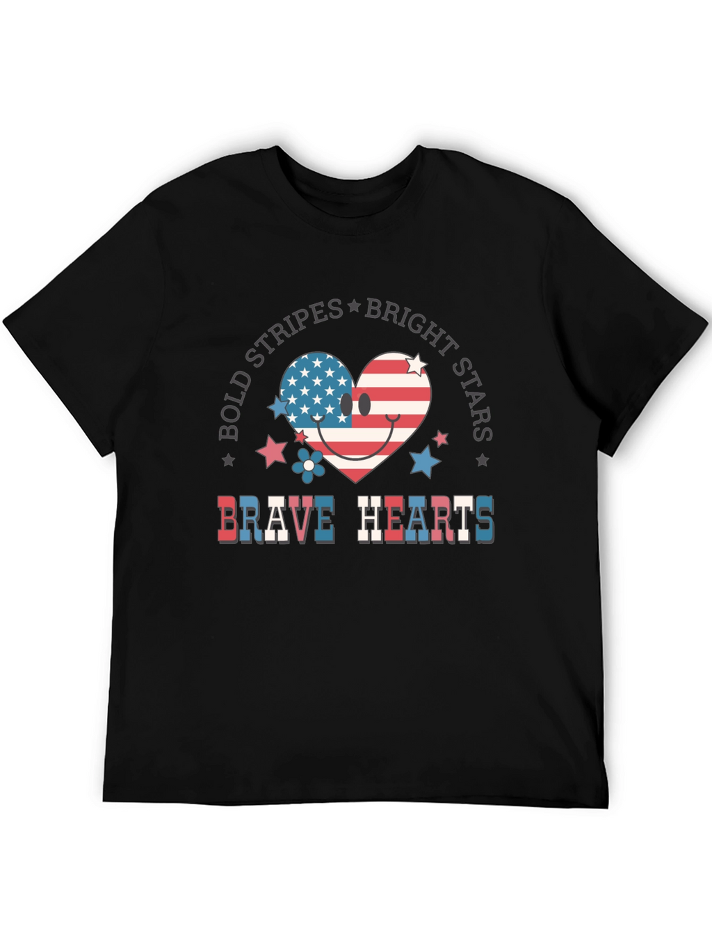 Bold Stripes Bright Stars Brave Hearts T-Shirt
