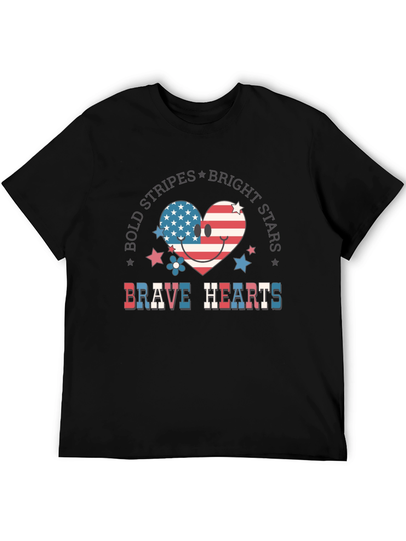 Bold Stripes Bright Stars Brave Hearts T-Shirt