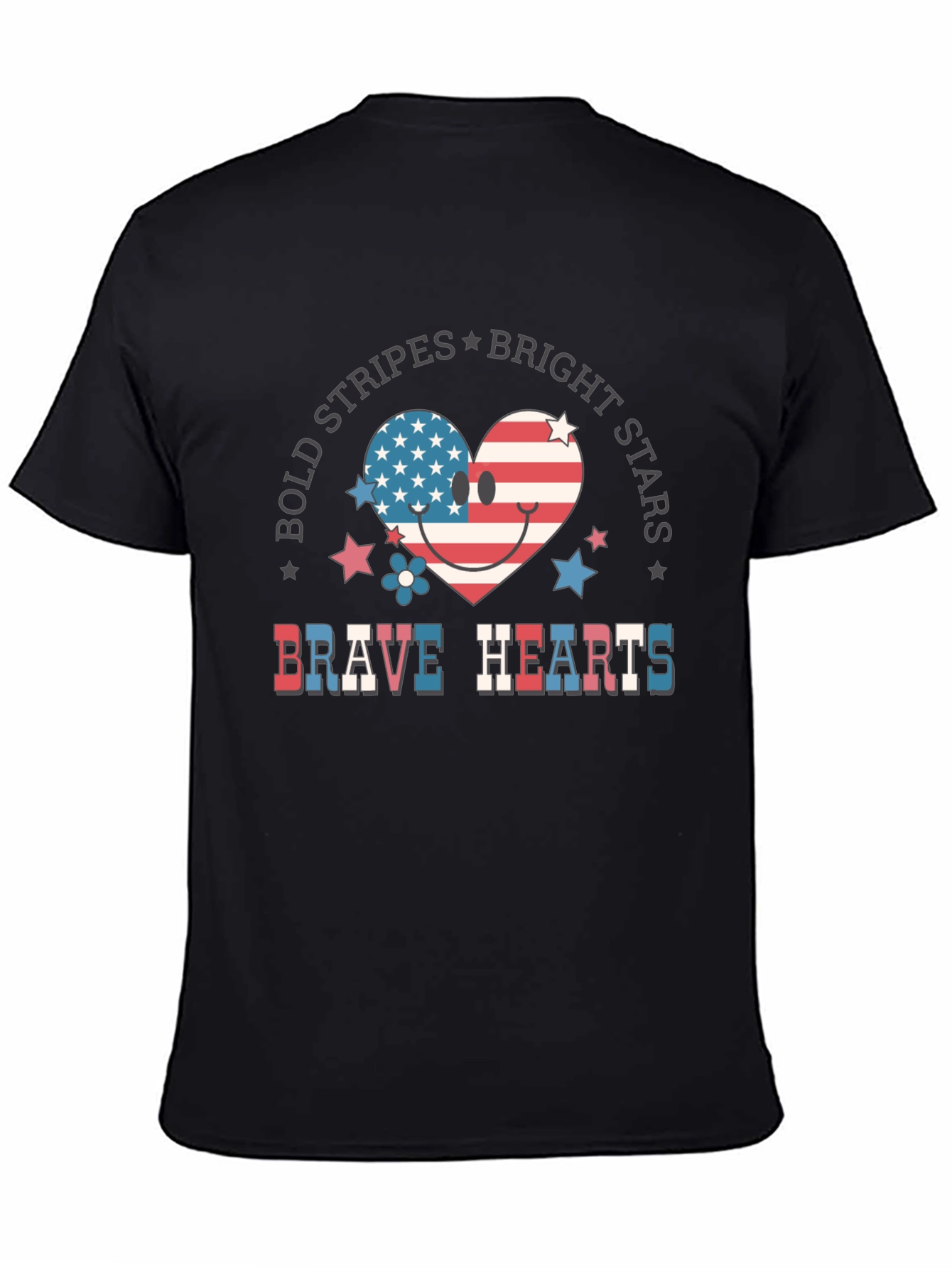 Bold Stripes Bright Stars Brave Hearts T-Shirt