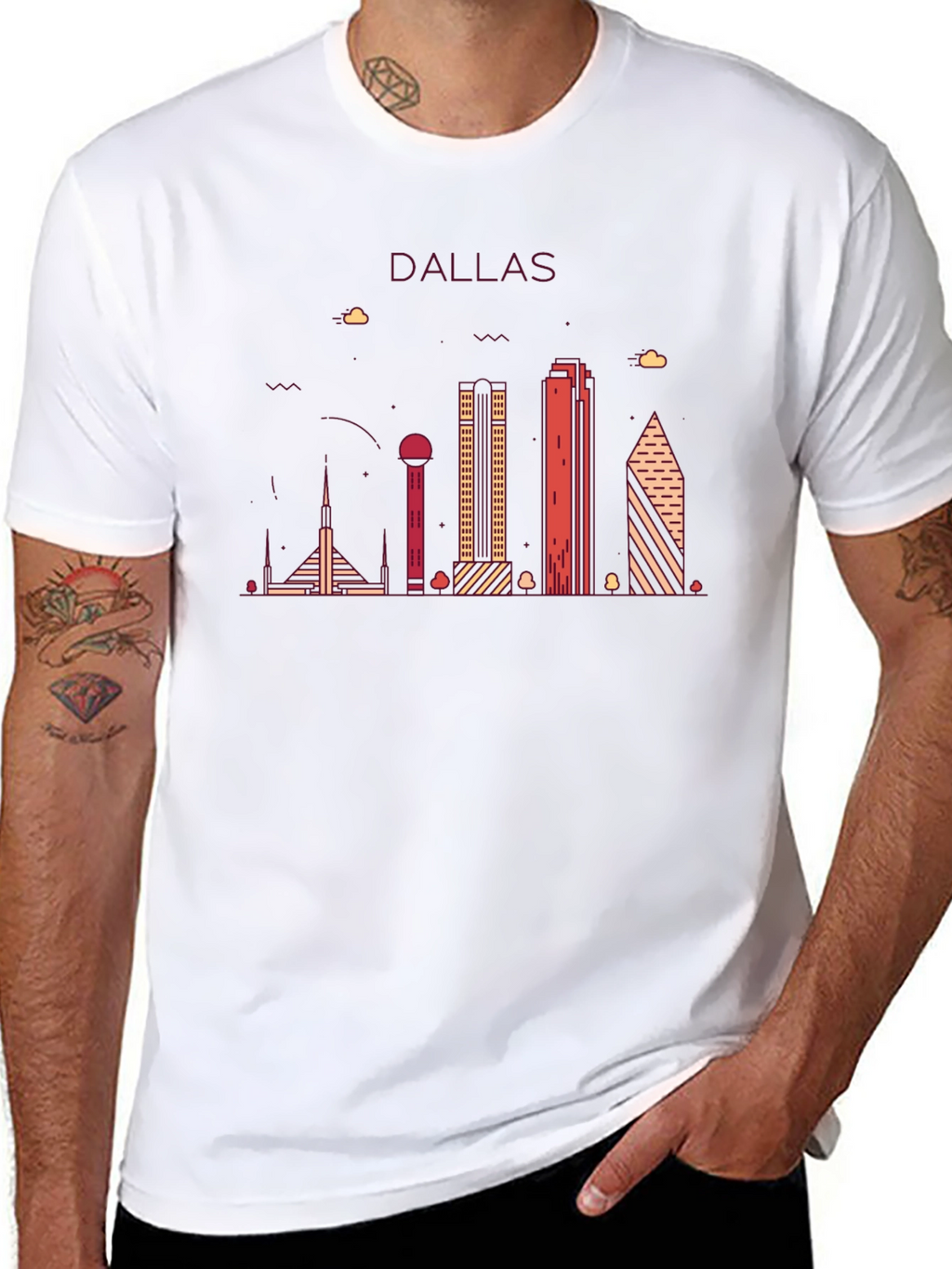 Dallas Skyline Graphic Tee - Modern Cityscape Shirt