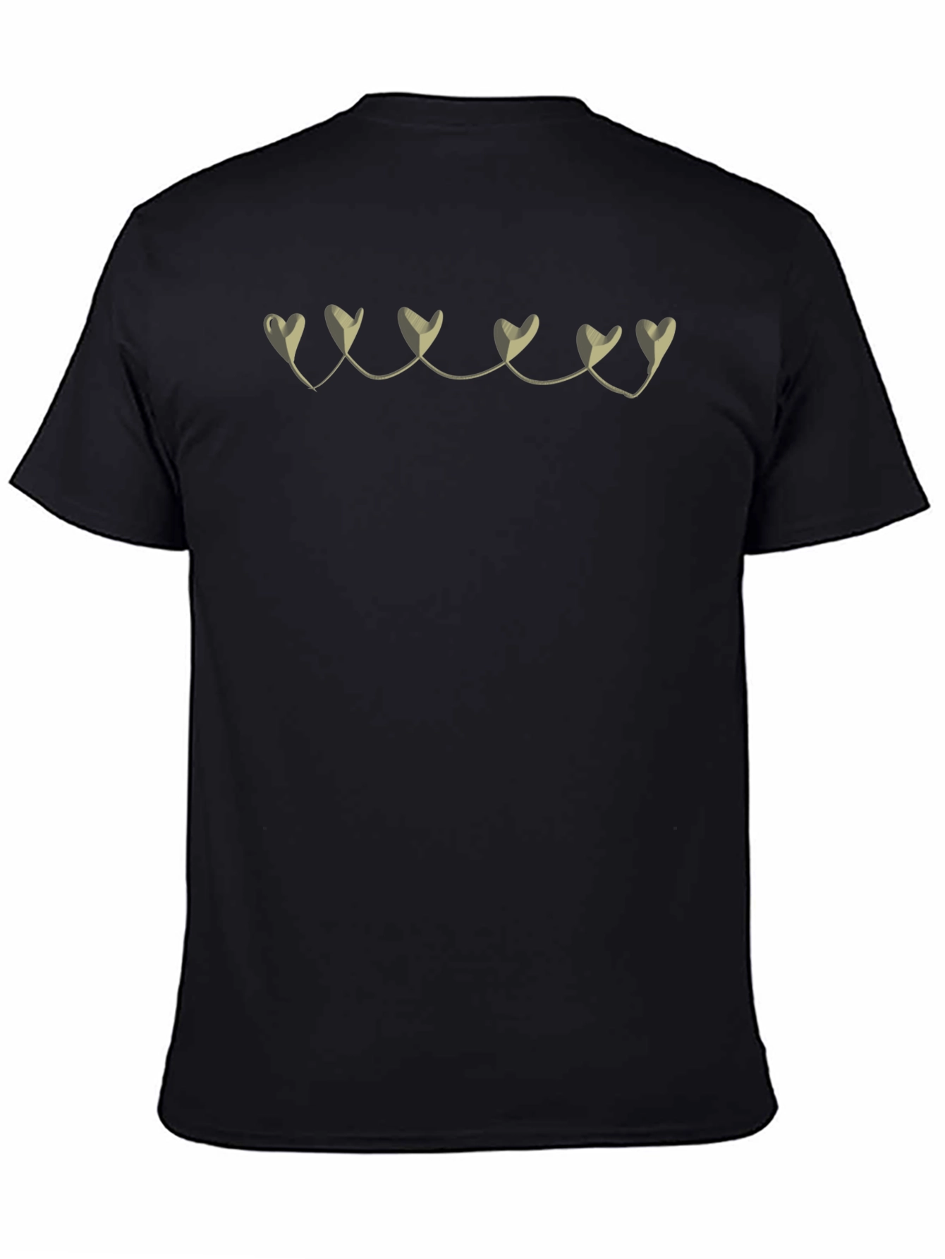 Black T-Shirt with Heart Garland