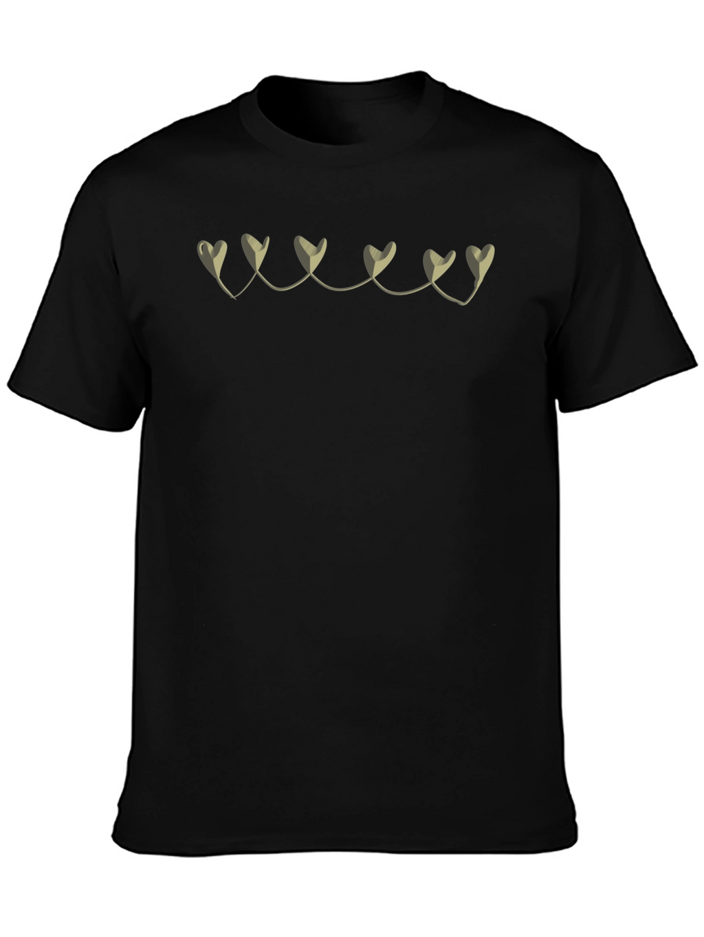 Black T-Shirt with Heart Garland