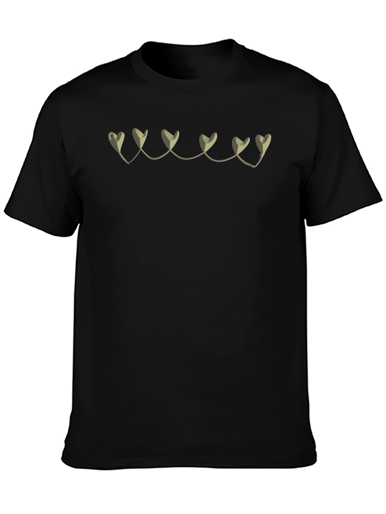 Black T-Shirt with Heart Garland