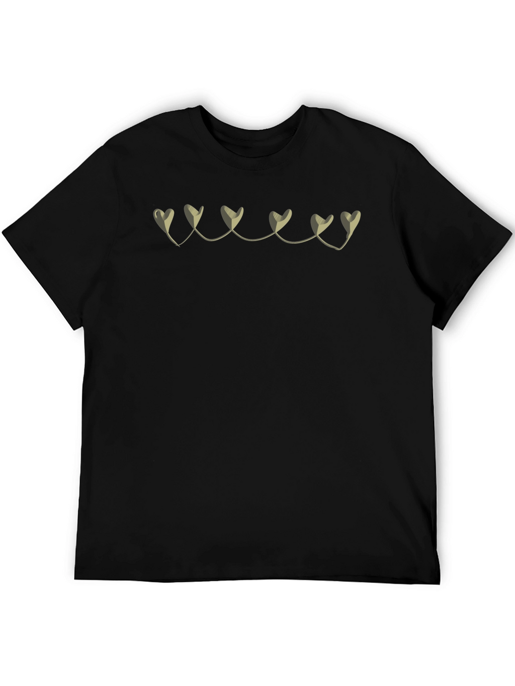 Black T-Shirt with Heart Garland