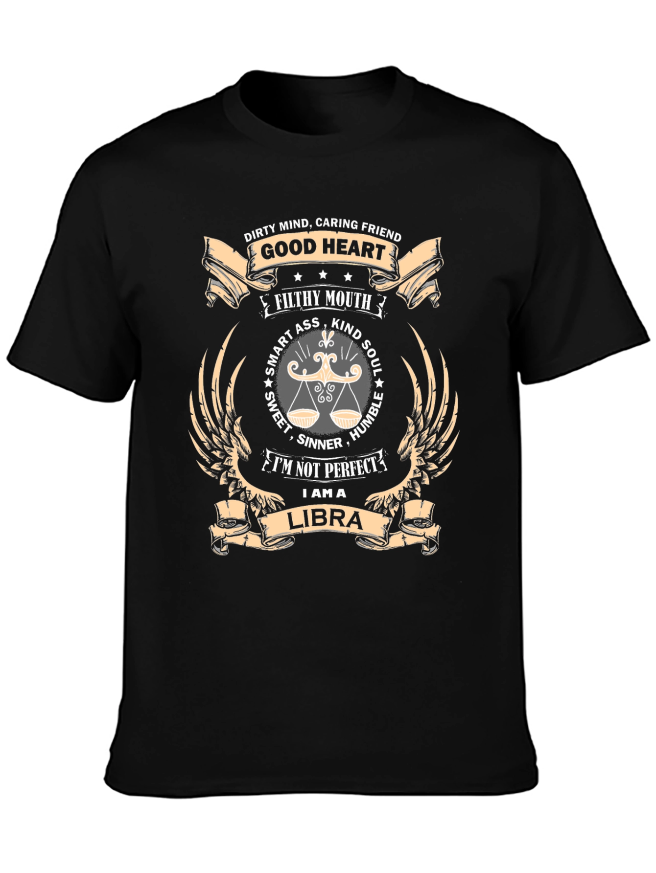 Libra Zodiac Graphic T-Shirt - Dirty Mind Good Heart