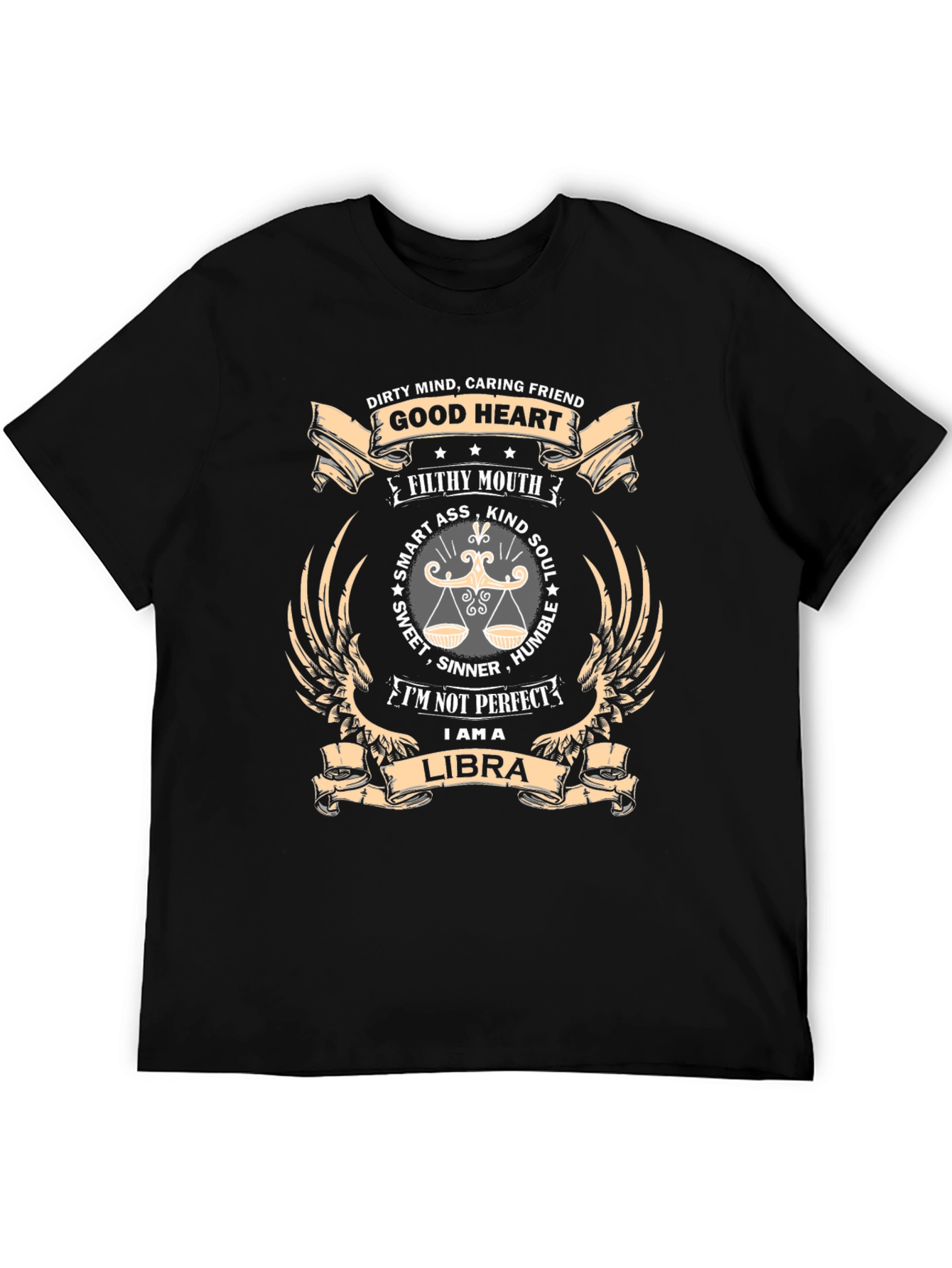 Libra Zodiac Graphic T-Shirt - Dirty Mind Good Heart