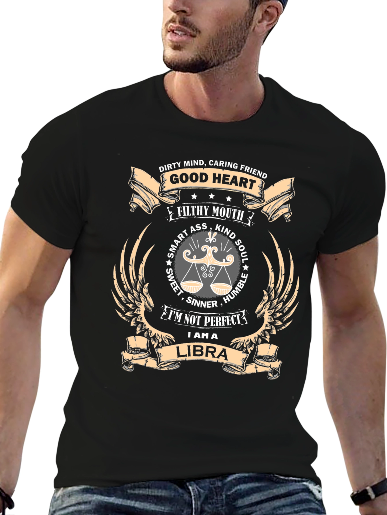 Libra Zodiac Graphic T-Shirt - Dirty Mind Good Heart