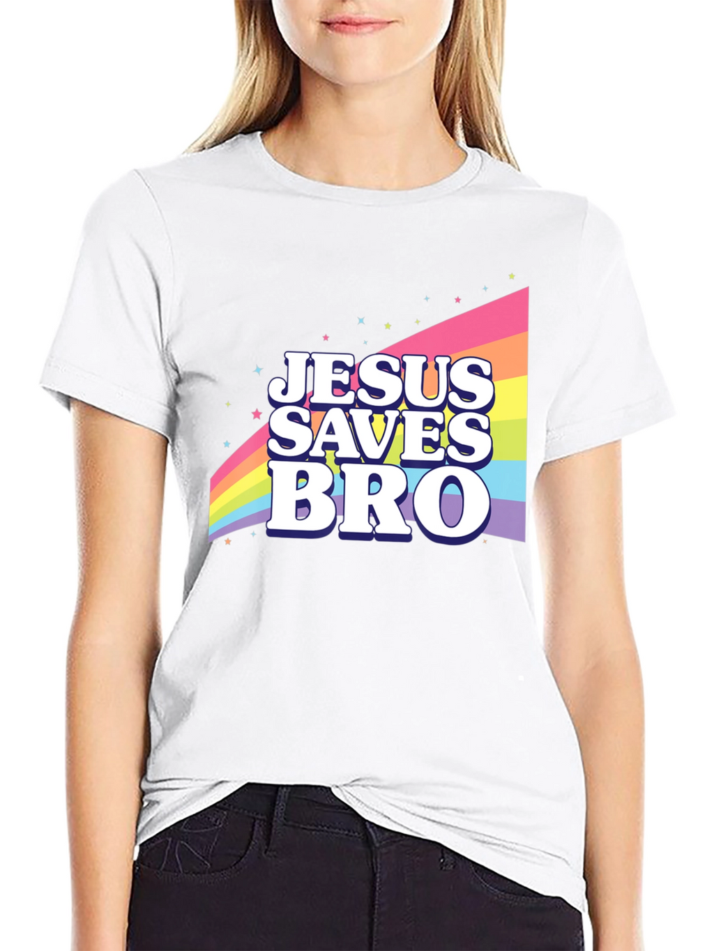 Jesus Saves Bro Rainbow T-Shirt