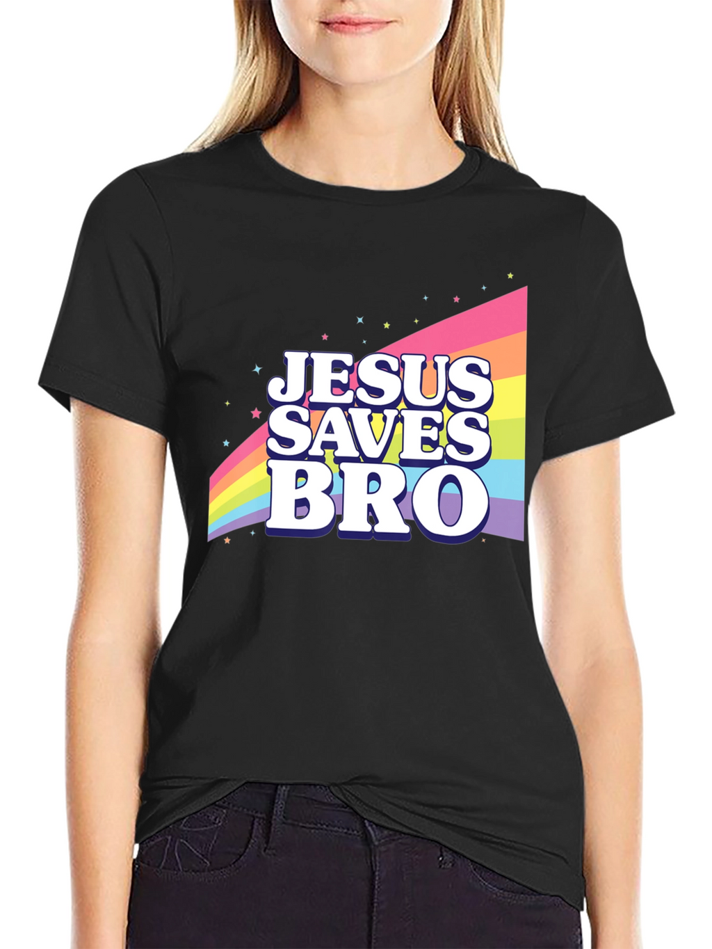 Jesus Saves Bro Rainbow T-Shirt