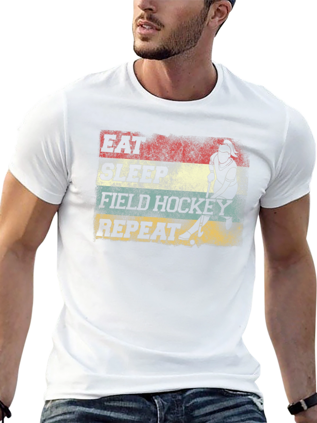 Eat Sleep Field Hockey Repeat Graphic Tee