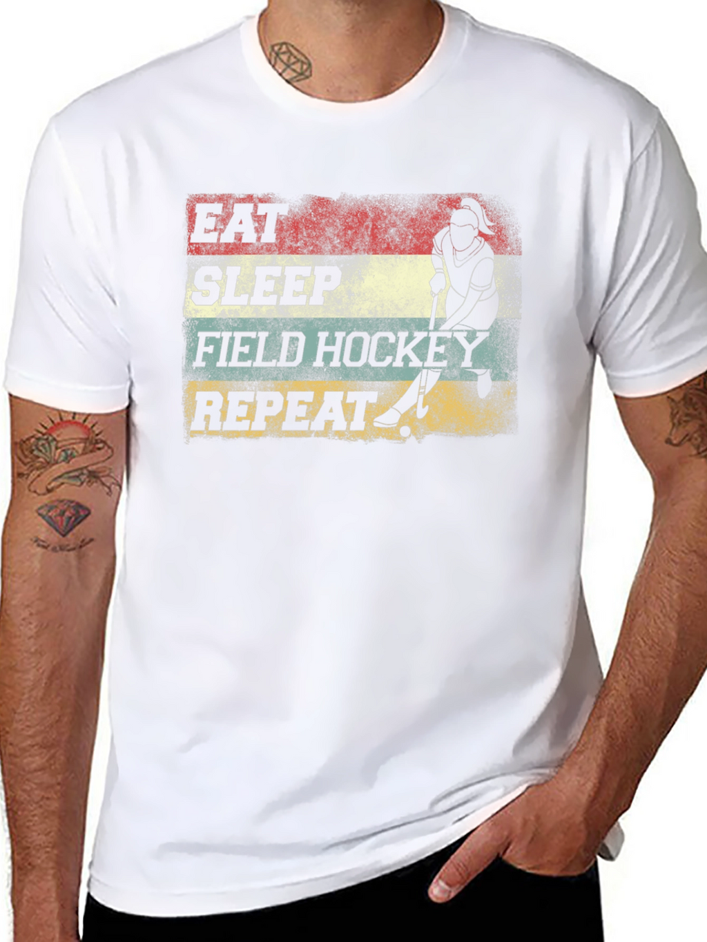 Eat Sleep Field Hockey Repeat Graphic Tee