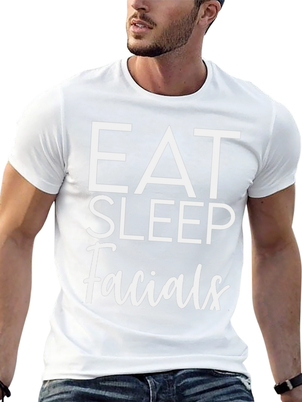 Eat Sleep Facials T-Shirt - Black Cotton Tee