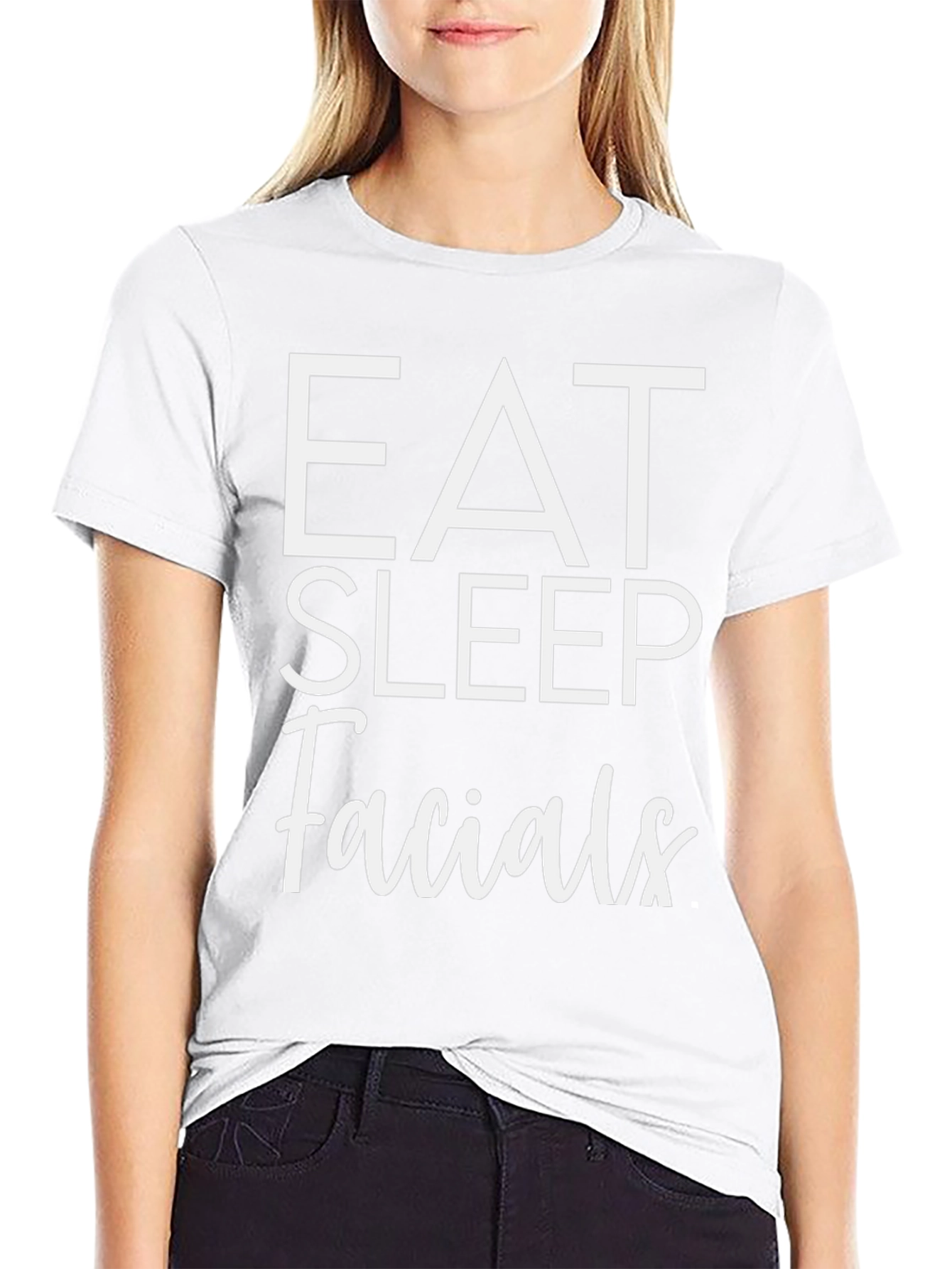 Eat Sleep Facials T-Shirt - Black Cotton Tee