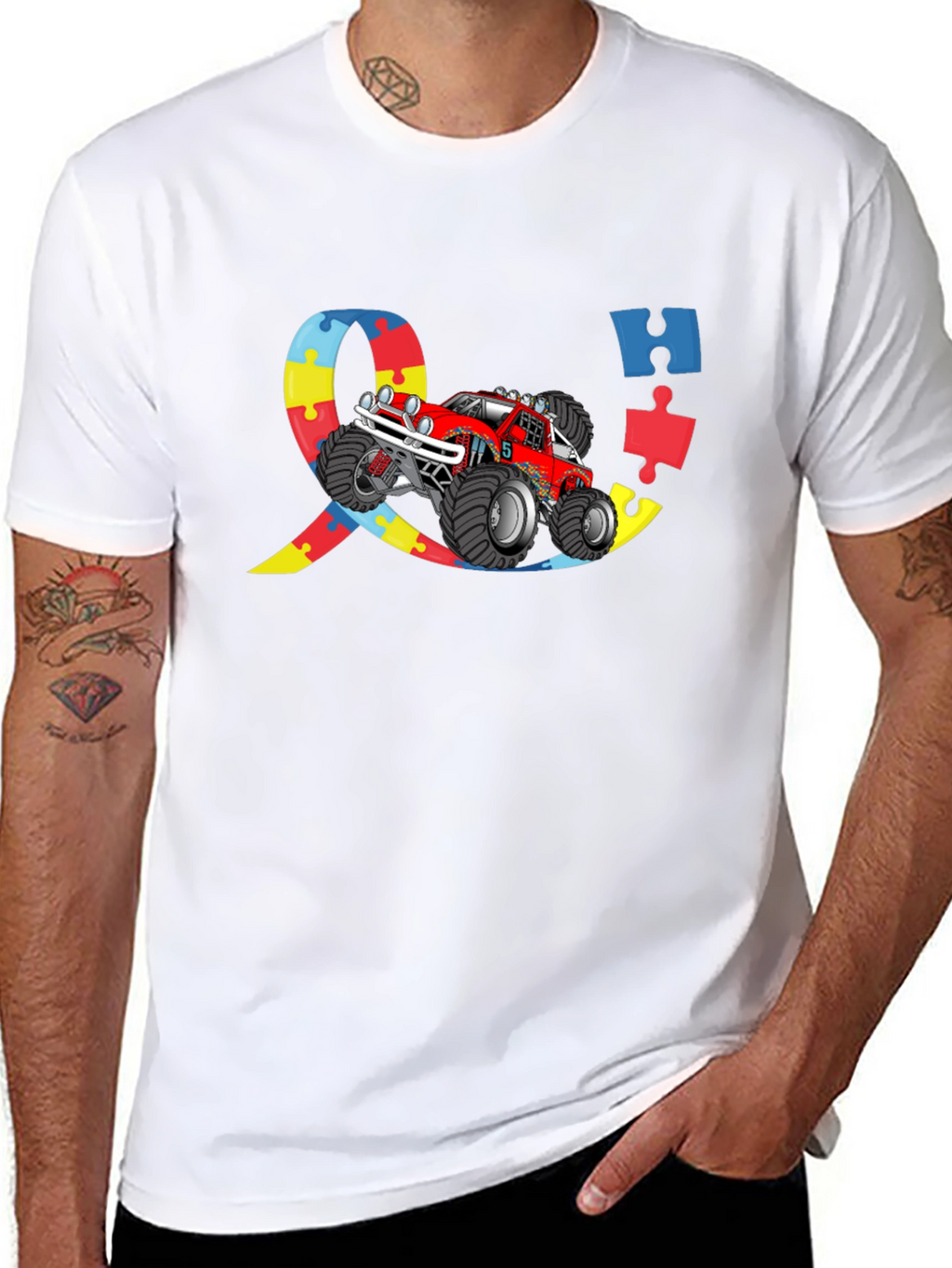 Autism Awareness Monster Truck Graphic Tee