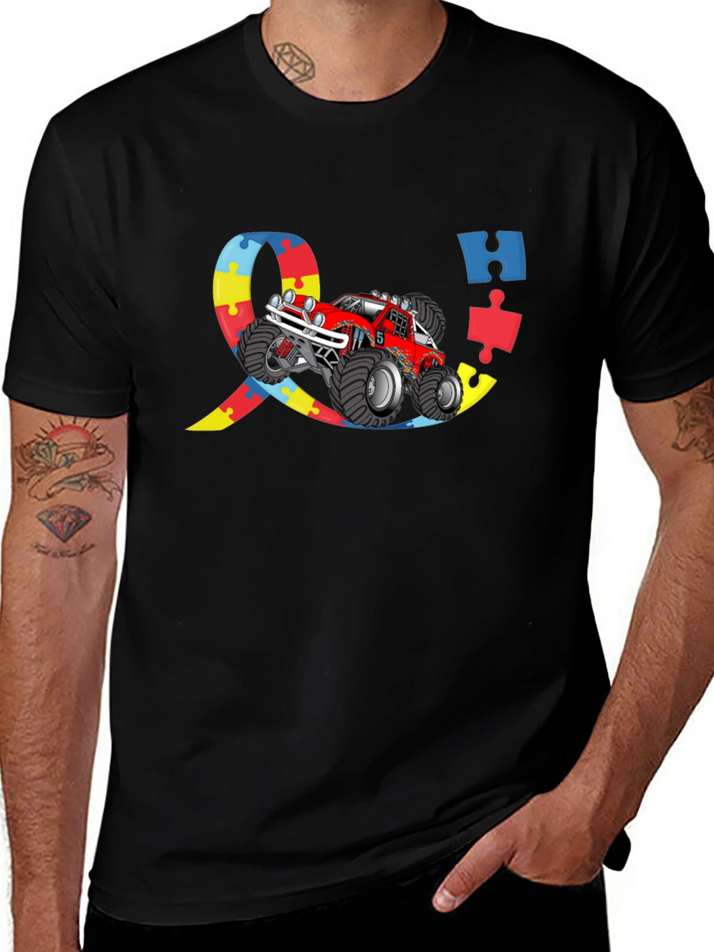 Autism Awareness Monster Truck Graphic Tee