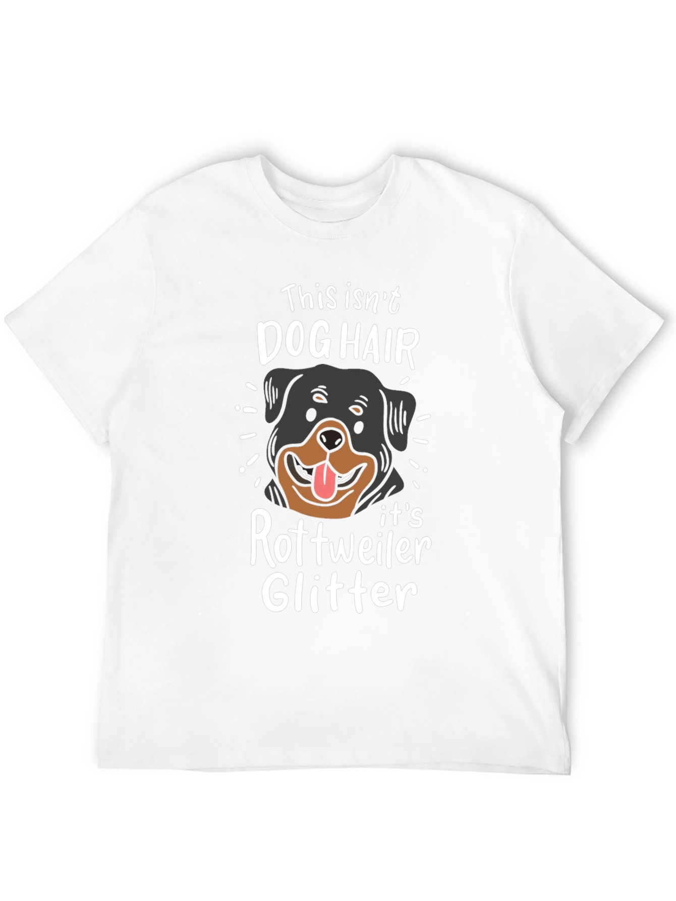 Rottweiler Dog Hair Glitter T-Shirt