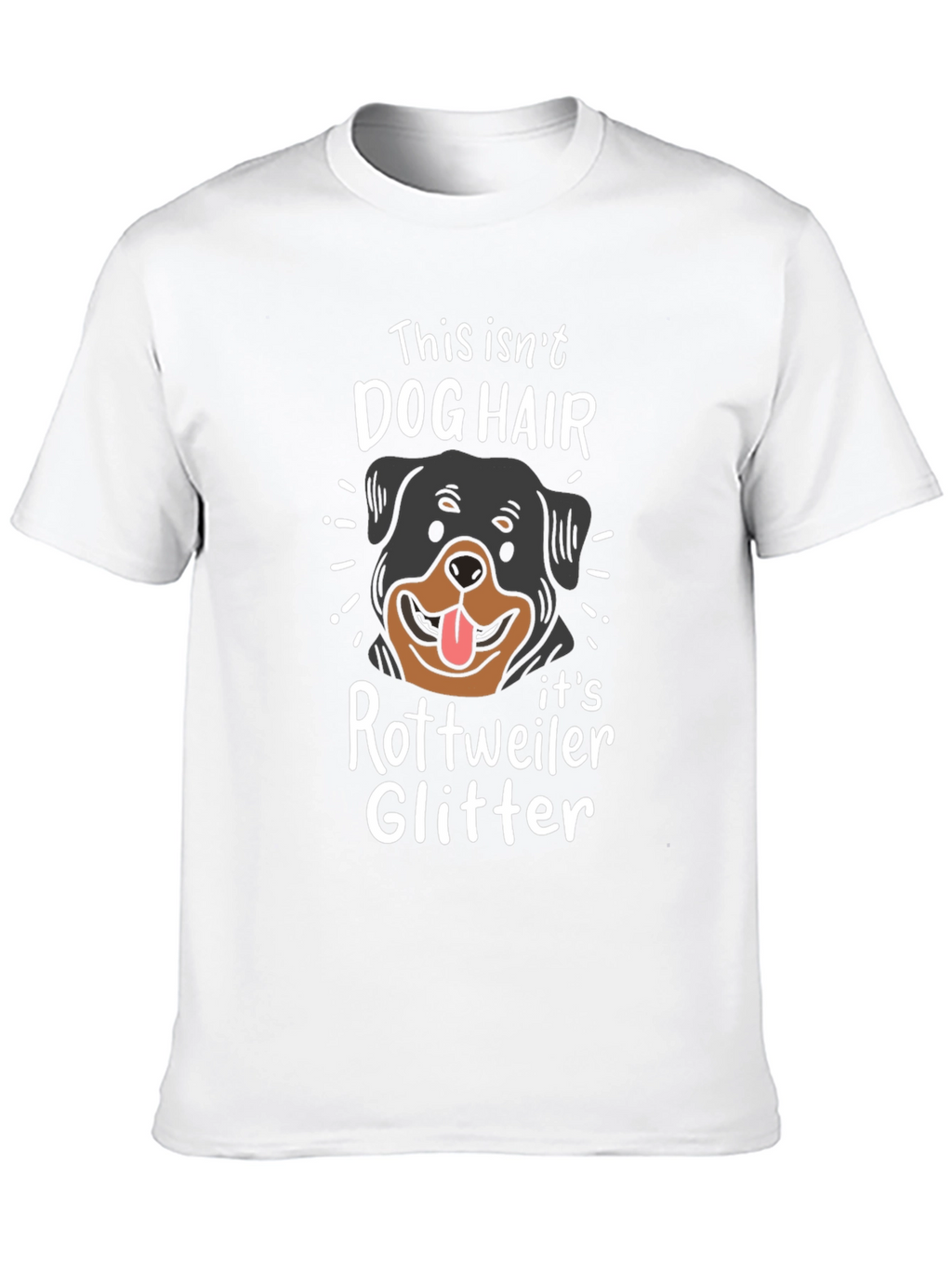 Rottweiler Dog Hair Glitter T-Shirt