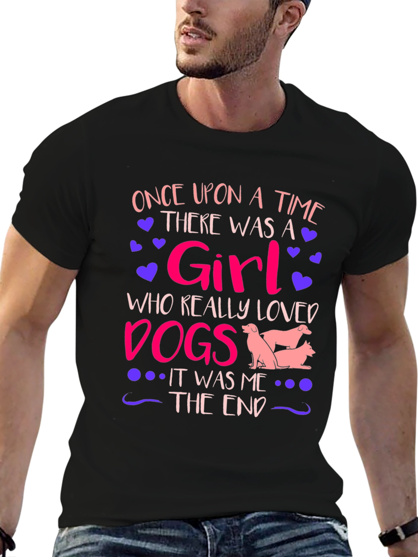 Girl Who Loves Dogs T-Shirt - Cute Animal Lover Tee