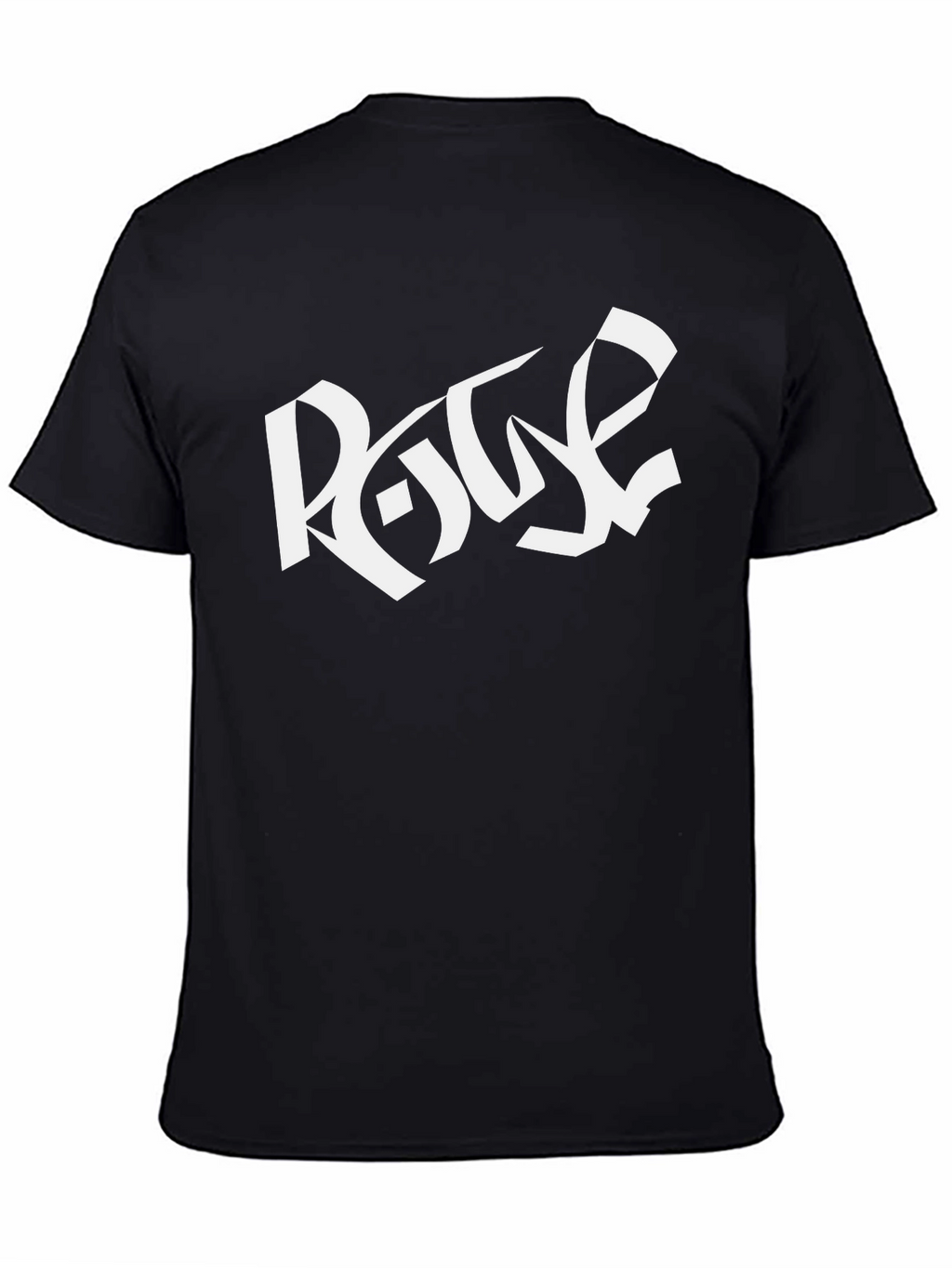 Black T-Shirt with White Graphic Print