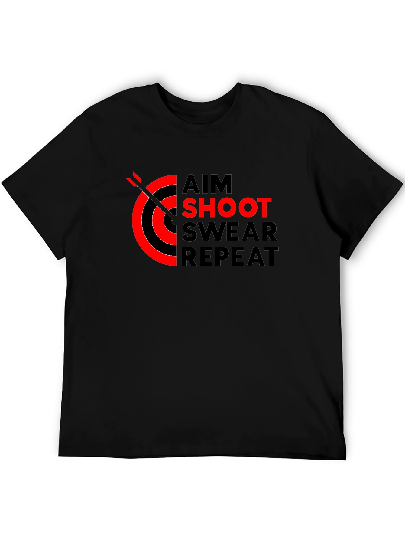 Aim Shoot Swear Repeat T-Shirt Black Archery