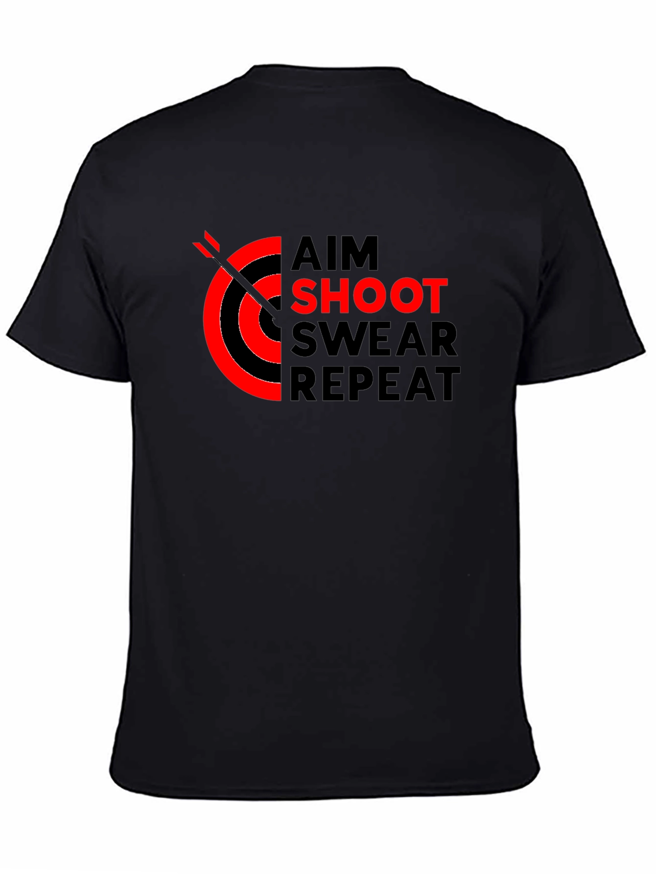 Aim Shoot Swear Repeat T-Shirt Black Archery