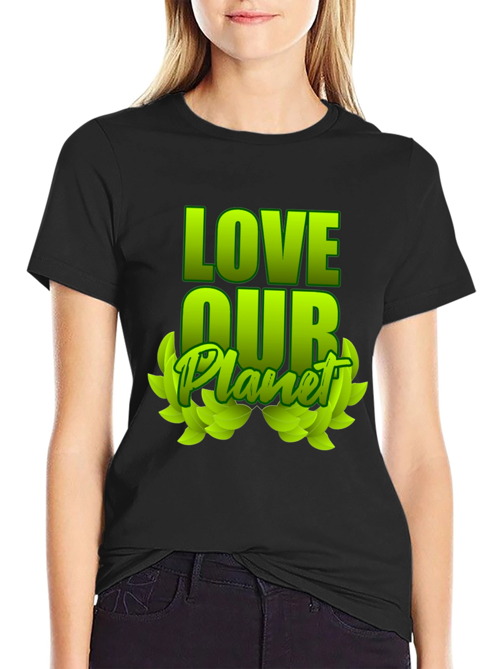 Love Our Planet Green Graphic T-Shirt