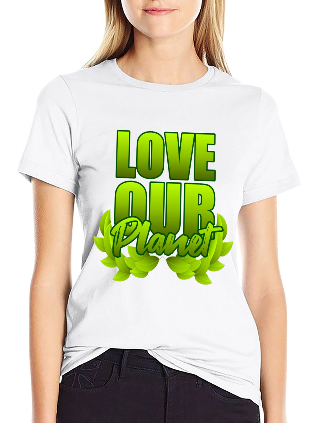 Love Our Planet Green Graphic T-Shirt