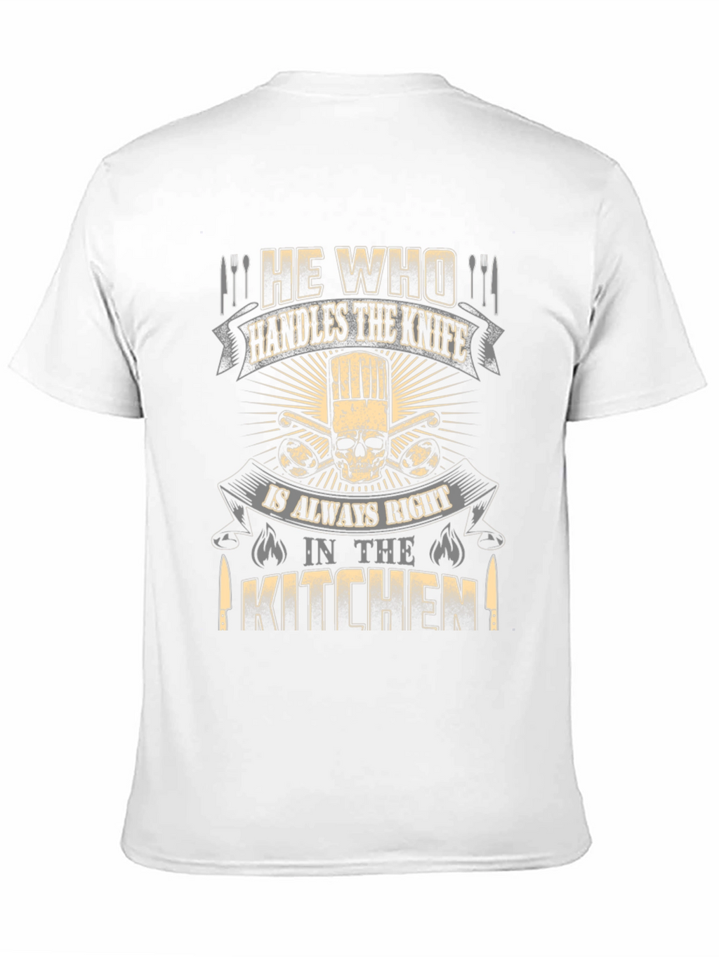 Chef Skull T-Shirt - He Who Handles the Knife