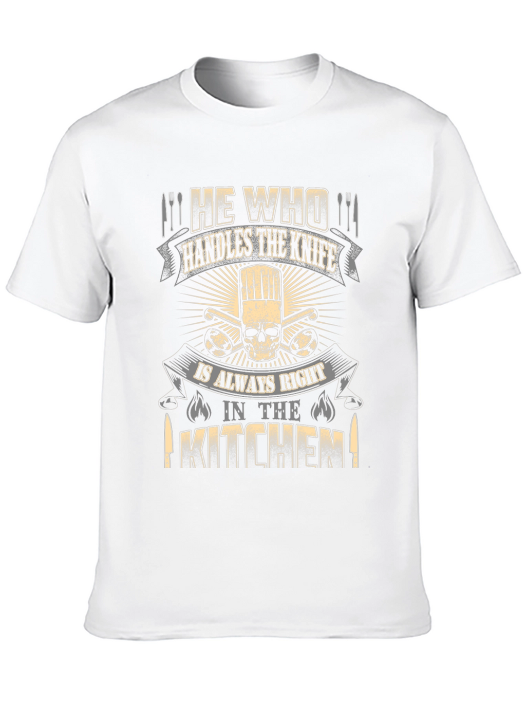 Chef Skull T-Shirt - He Who Handles the Knife