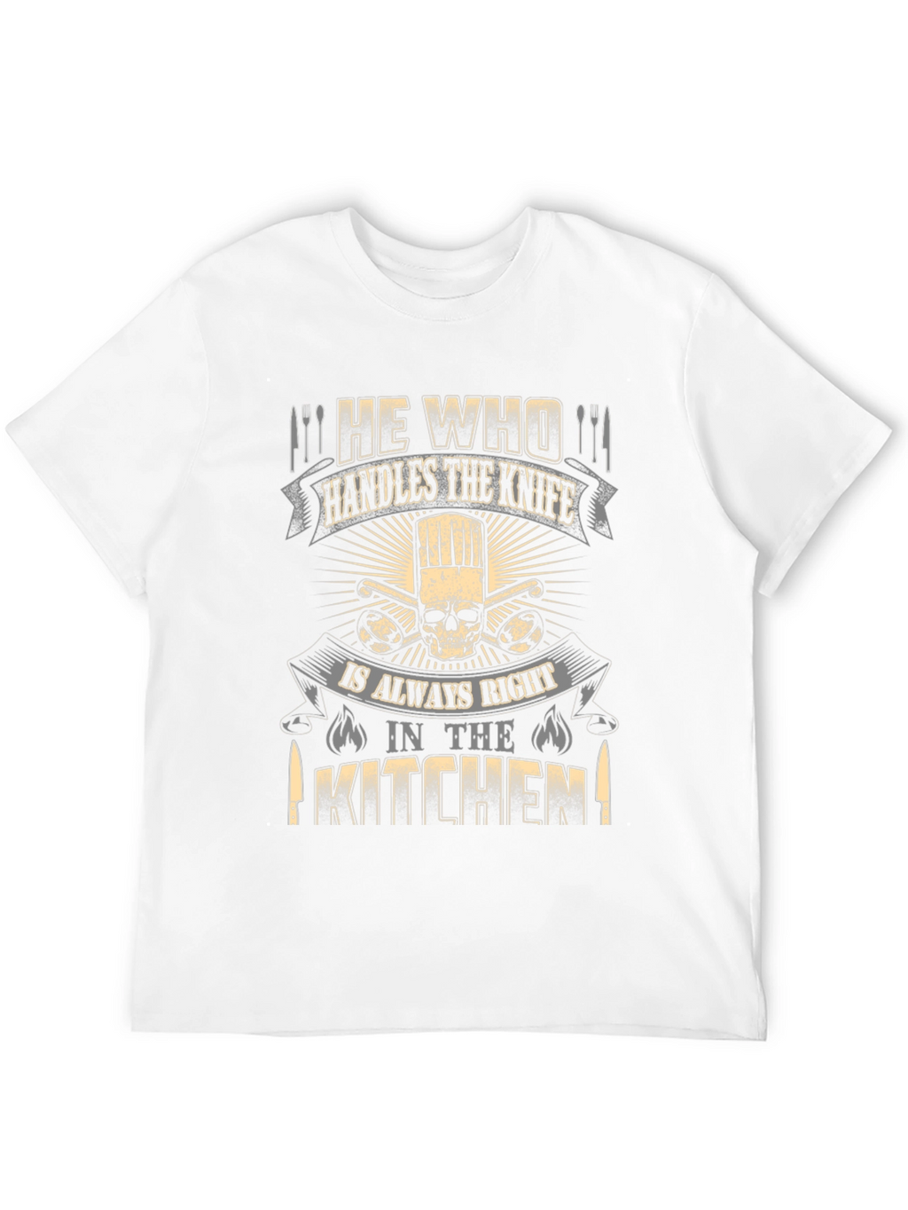 Chef Skull T-Shirt - He Who Handles the Knife