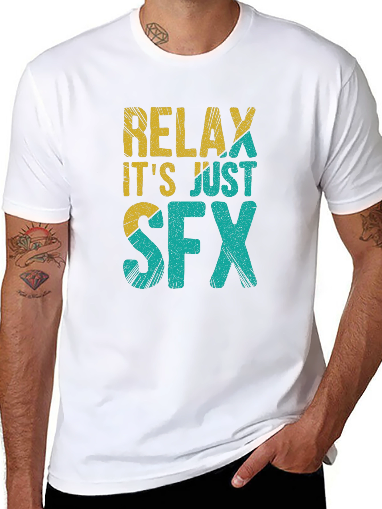 Relax Its Just SFX Black Graphic Tee