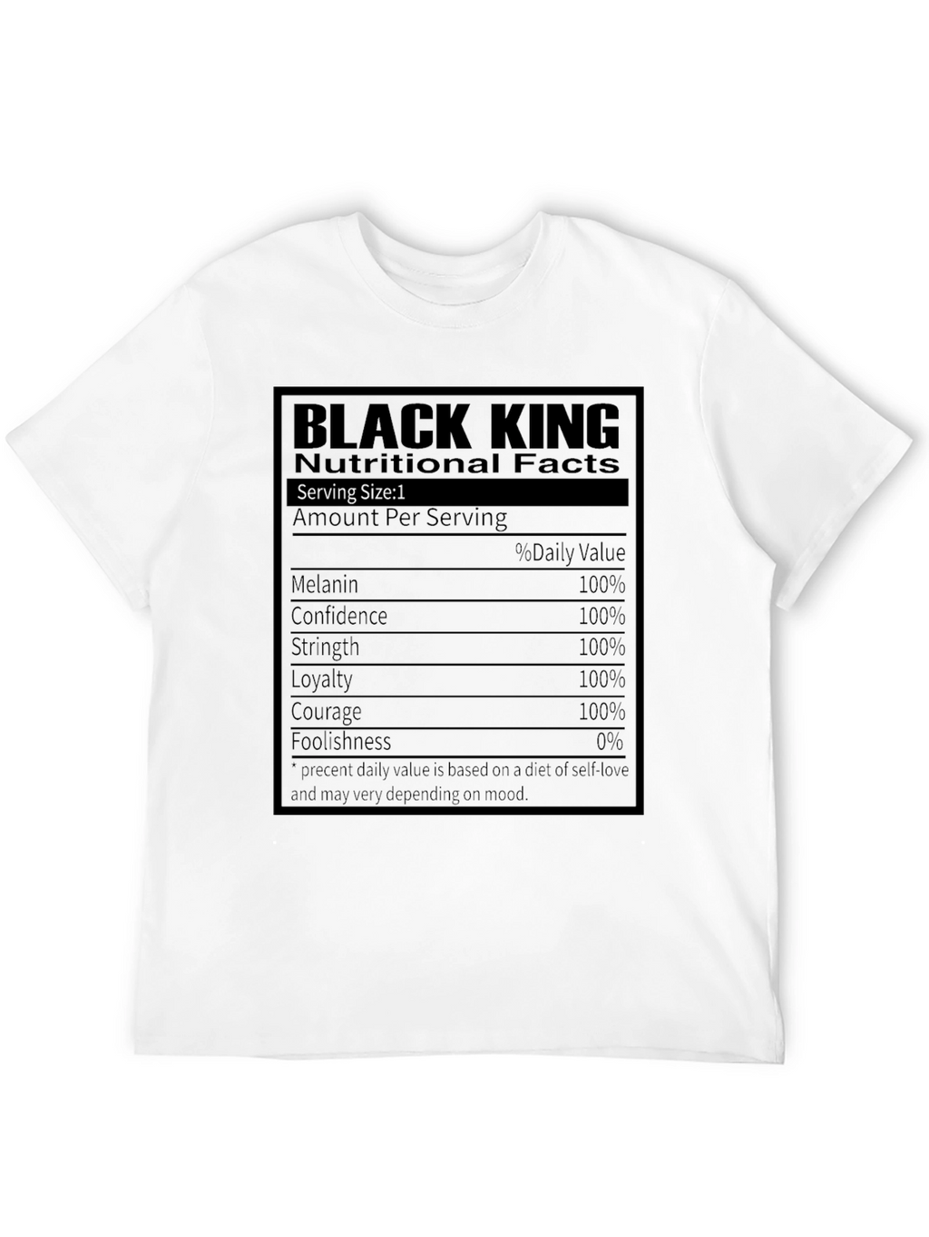 Black King Nutrition Facts T-Shirt