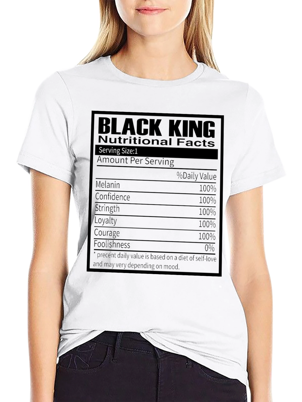 Black King Nutrition Facts T-Shirt